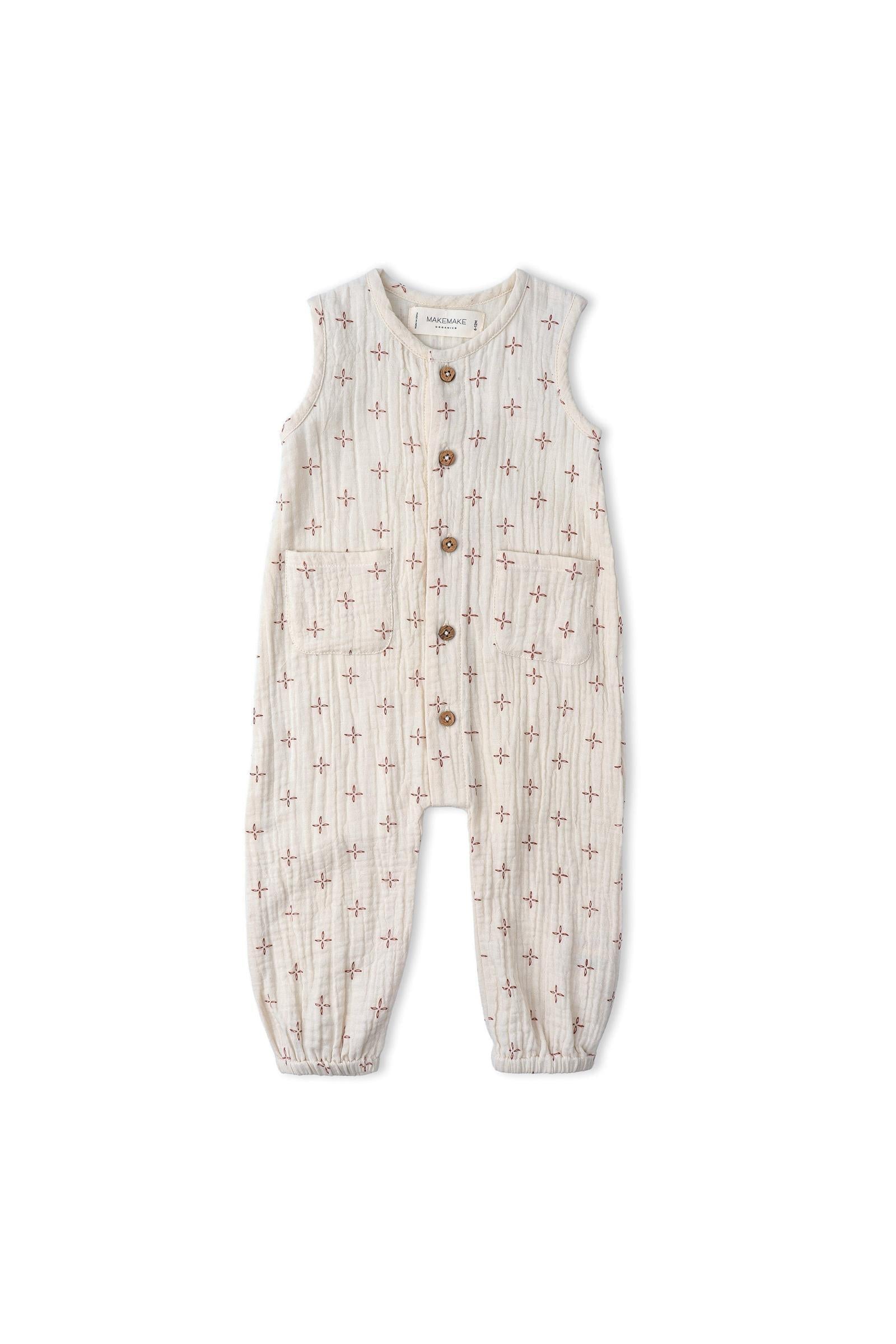 Organic Buttoned Jumpsuit - Cross