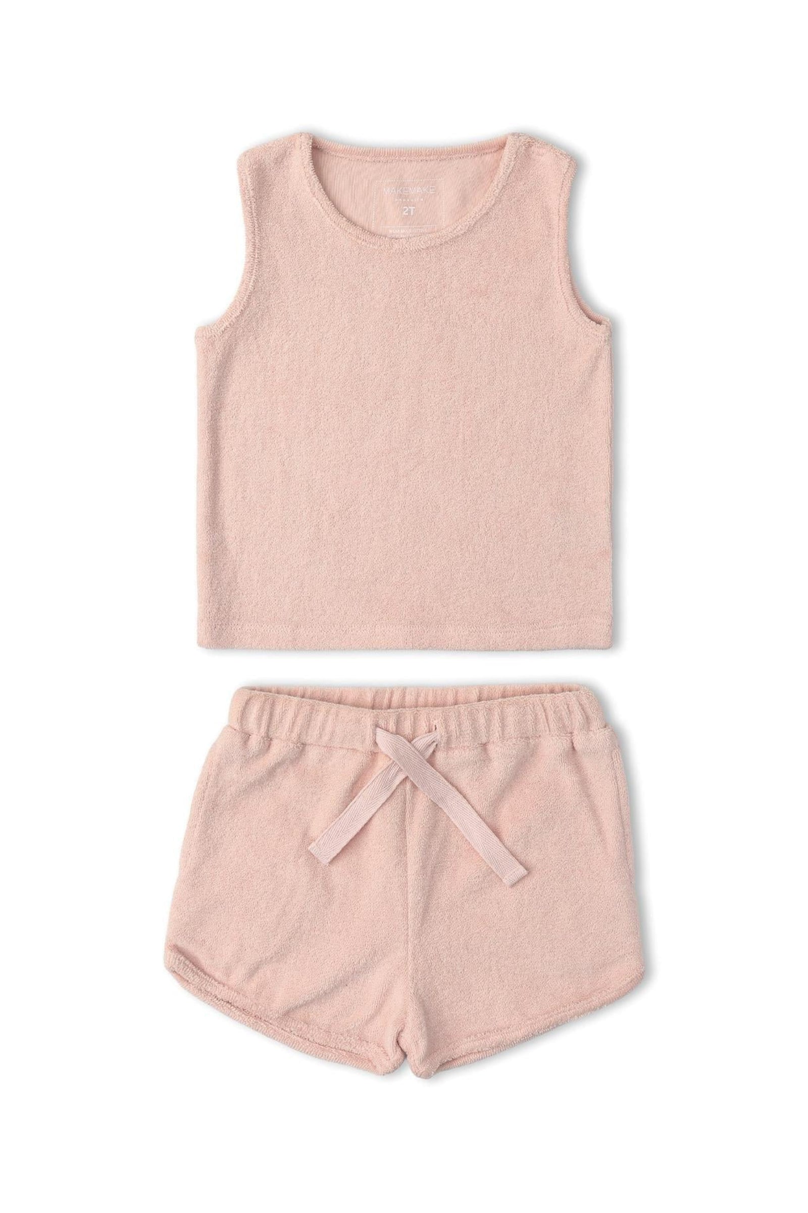 Organic Sleeveless Tee & Shorts Set - Blush