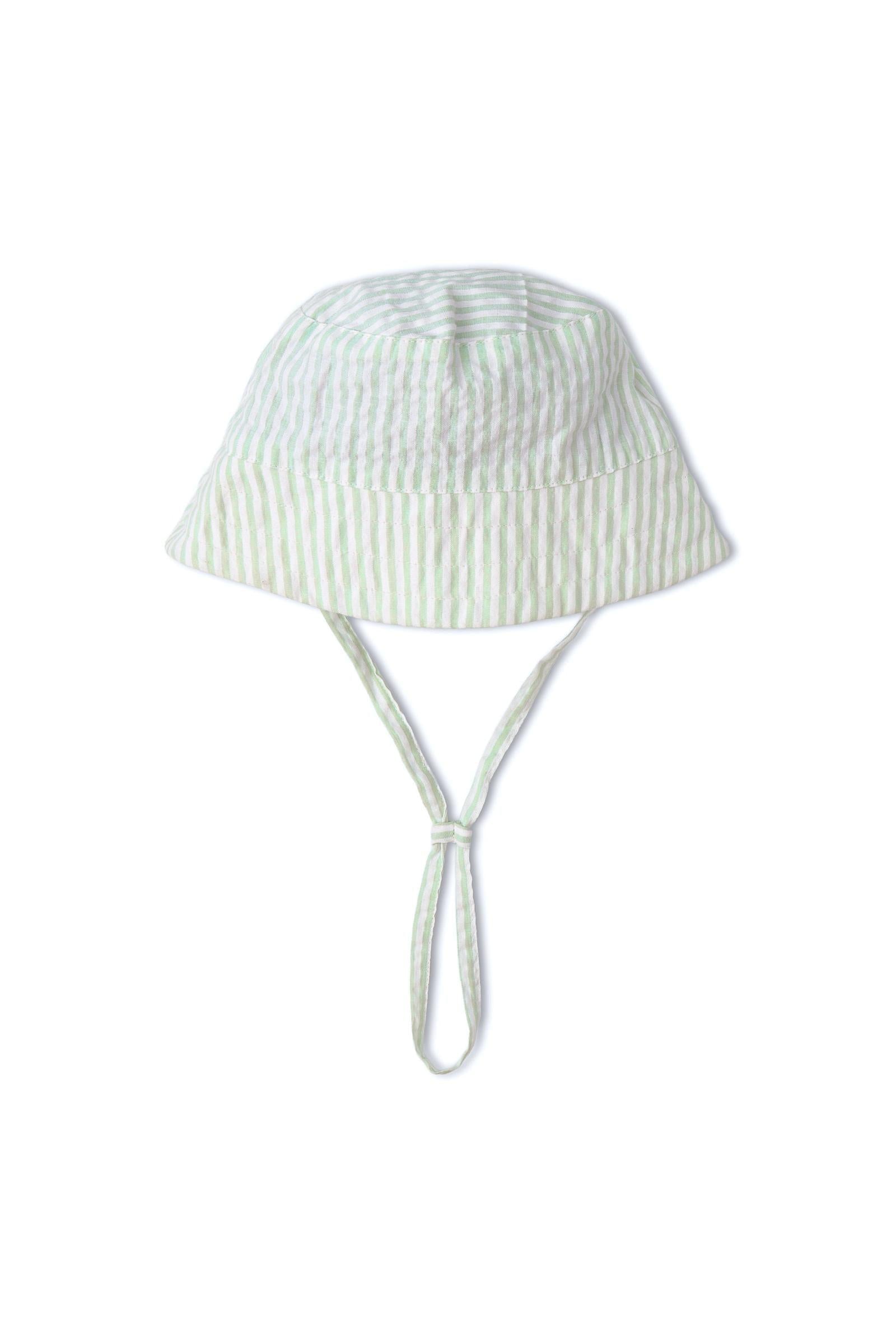 Organic Bucket Sun Hat - Basil Stripes