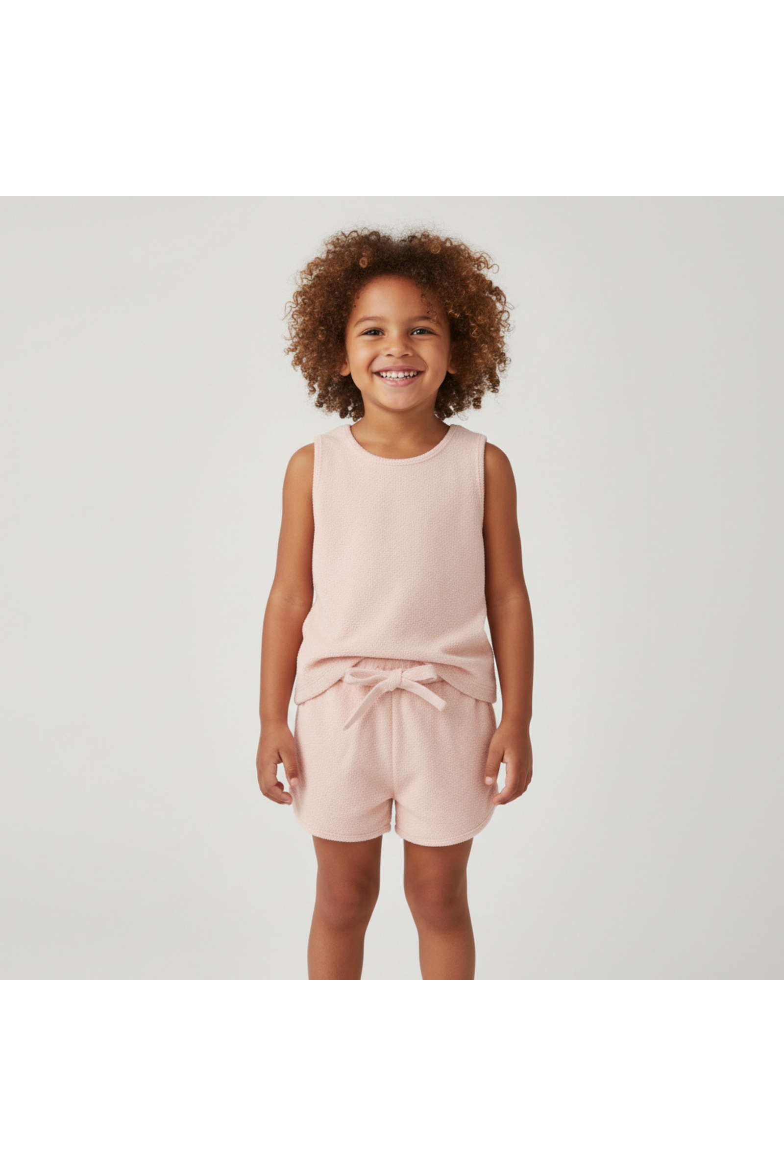 Organic Sleeveless Tee & Shorts Set - Blush