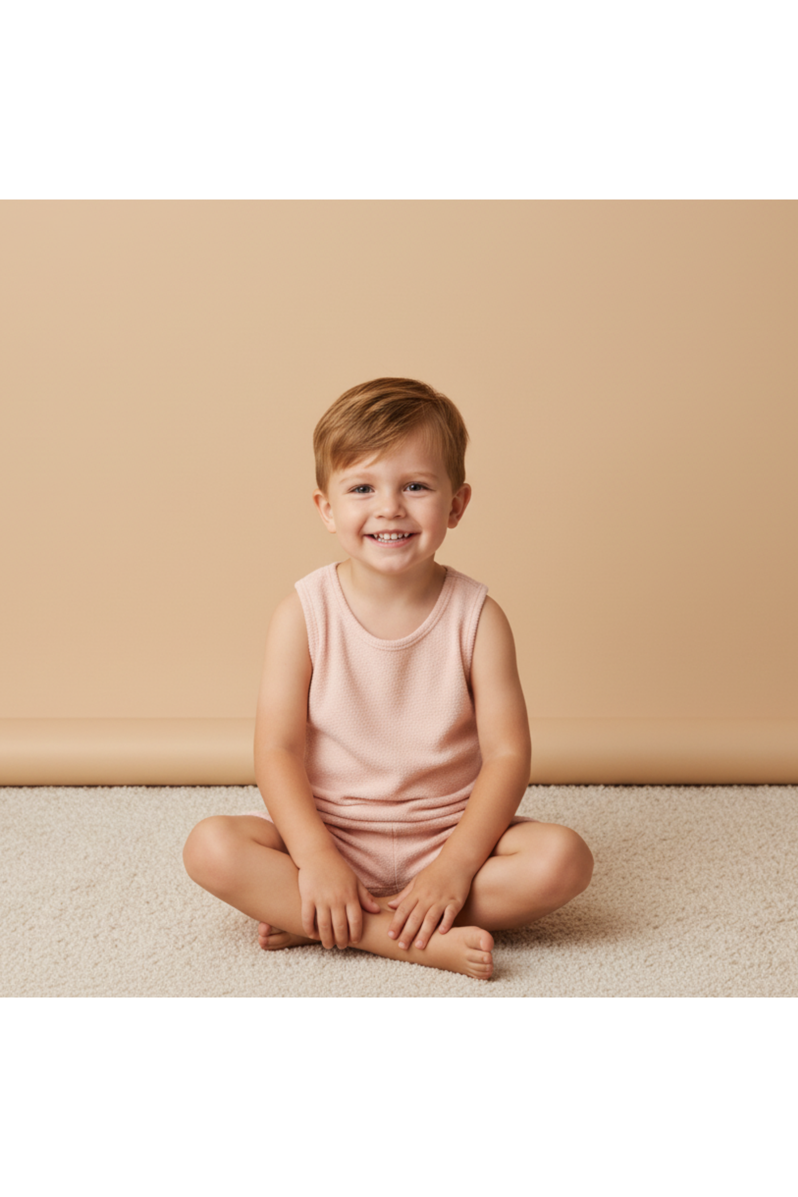 Organic Sleeveless Tee & Shorts Set - Blush