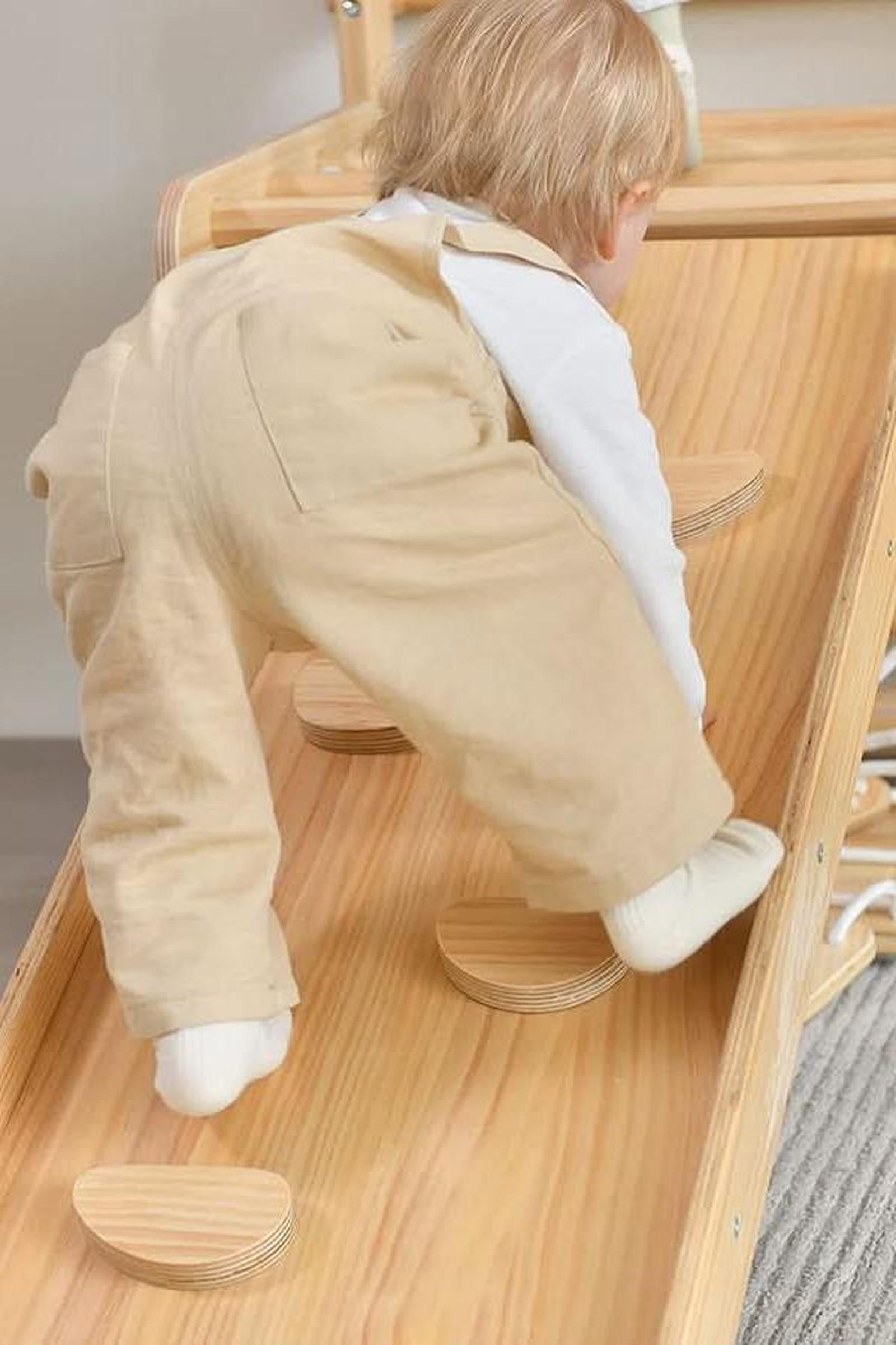 Neem 95" Tall Swedish Wall Ladder & Wooden Climber, Indoor, Home Gym Playset, Kids & Adults