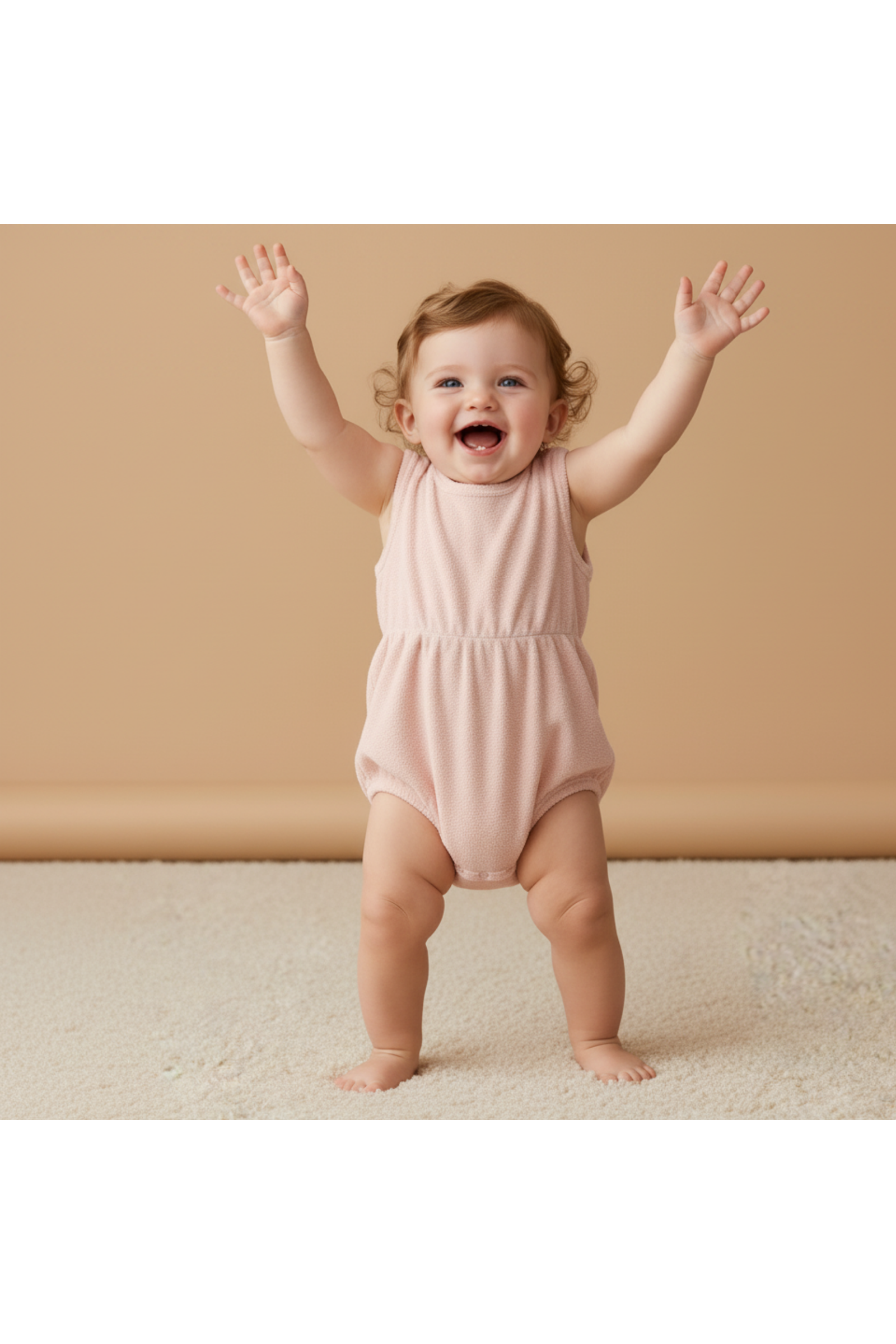 Organic Clinch Romper - Blush