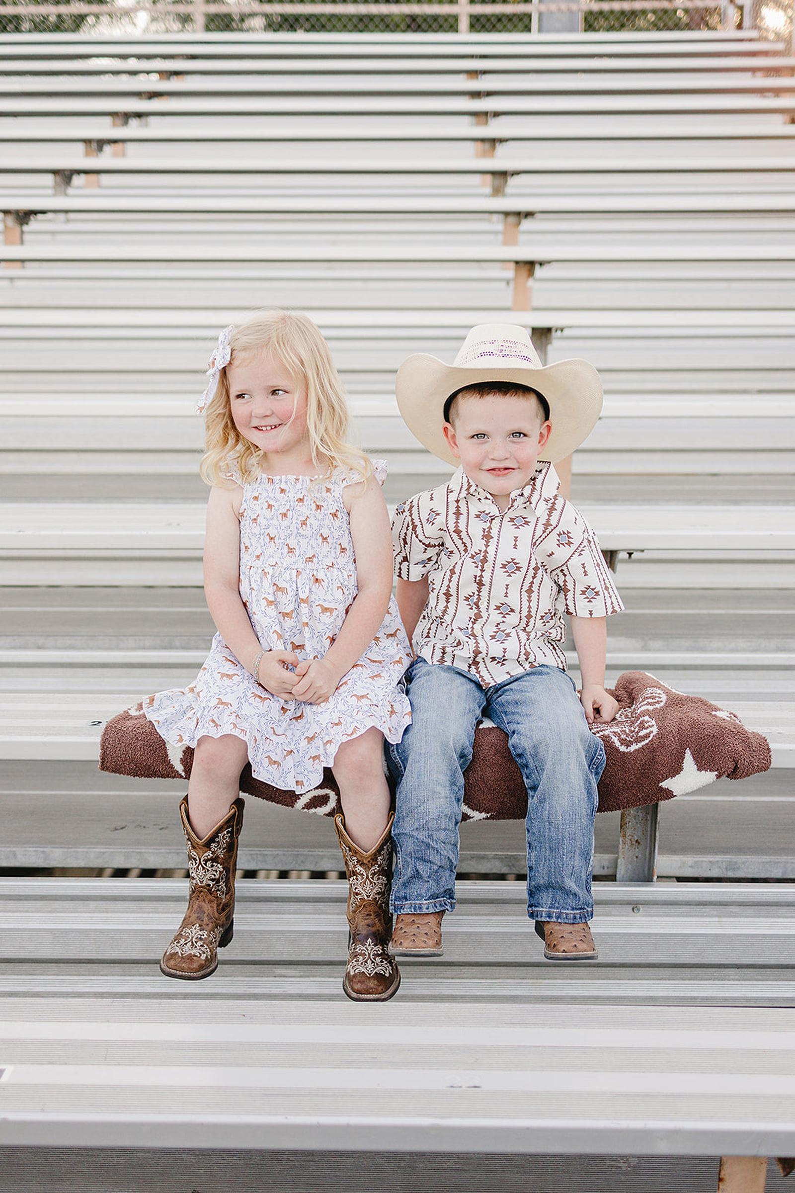 Western Pony Print Smocked Dress for Baby & Kids