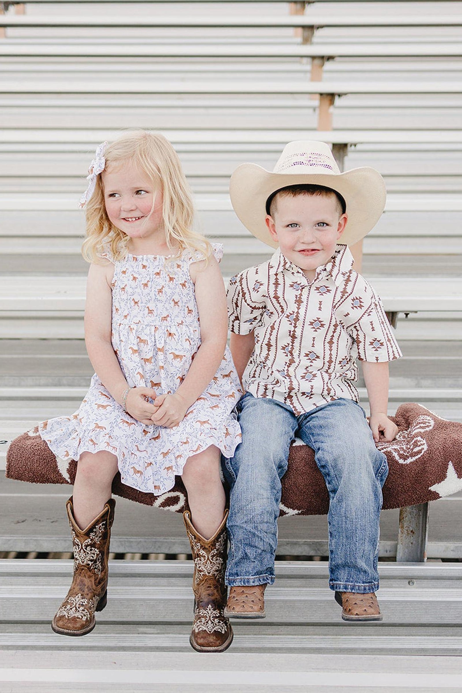 Aztec Western Button Up Shirt for Baby & Kids
