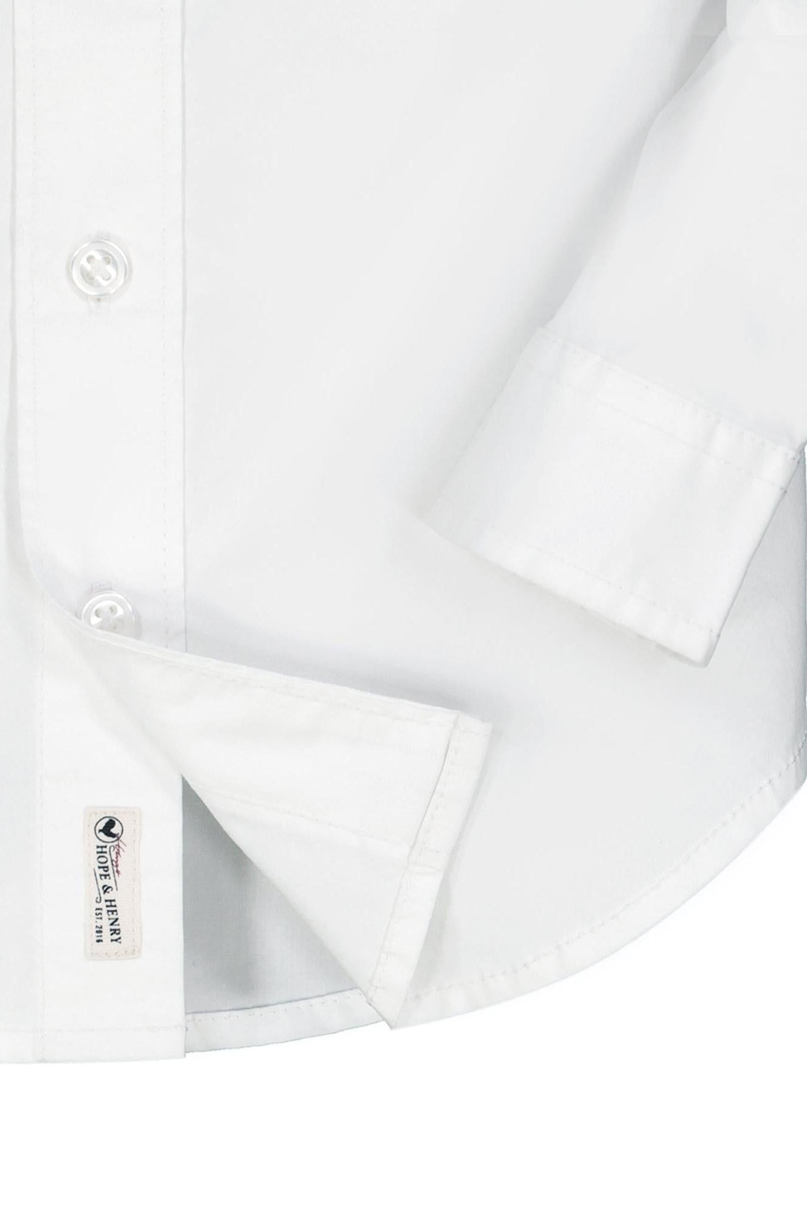 Stretch Poplin Organic Cotton Button Down Shirt, White, Toddler & Kids