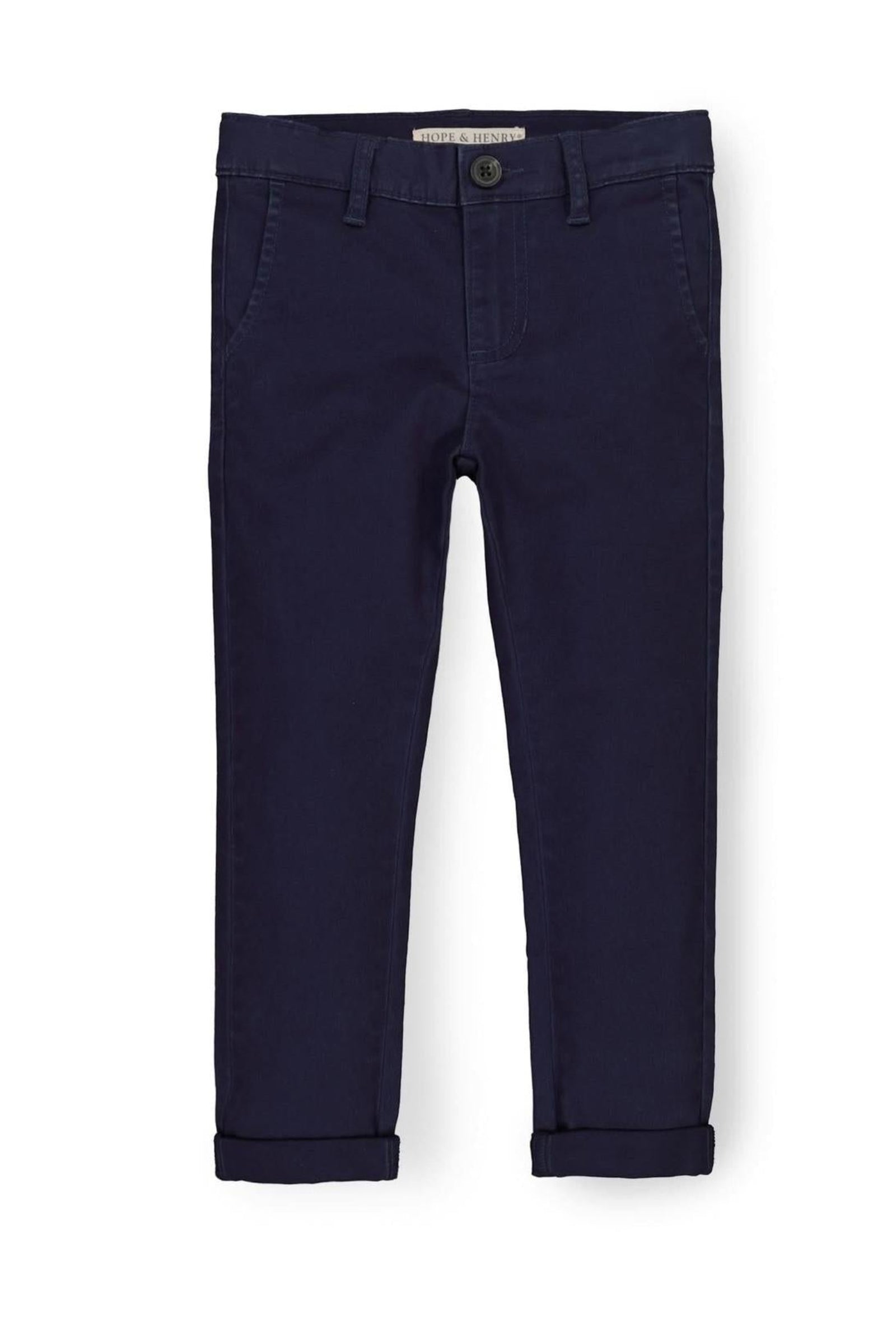 Organic Cotton Skinny Stretch Chino Pants, Navy, Sizes 2-16