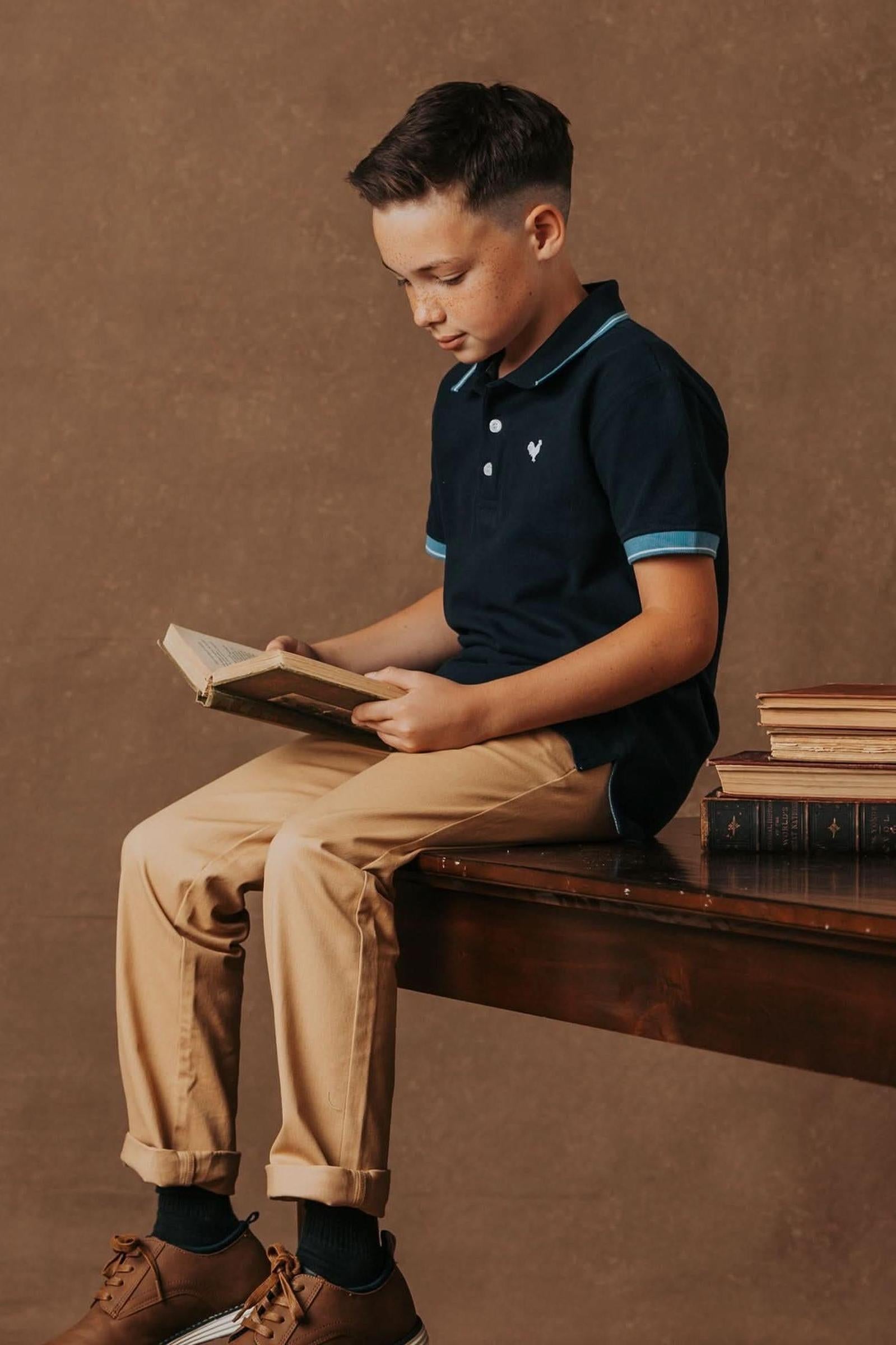 Khaki Skinny Stretch Organic Cotton Twill Chino for Baby Boys, Baby