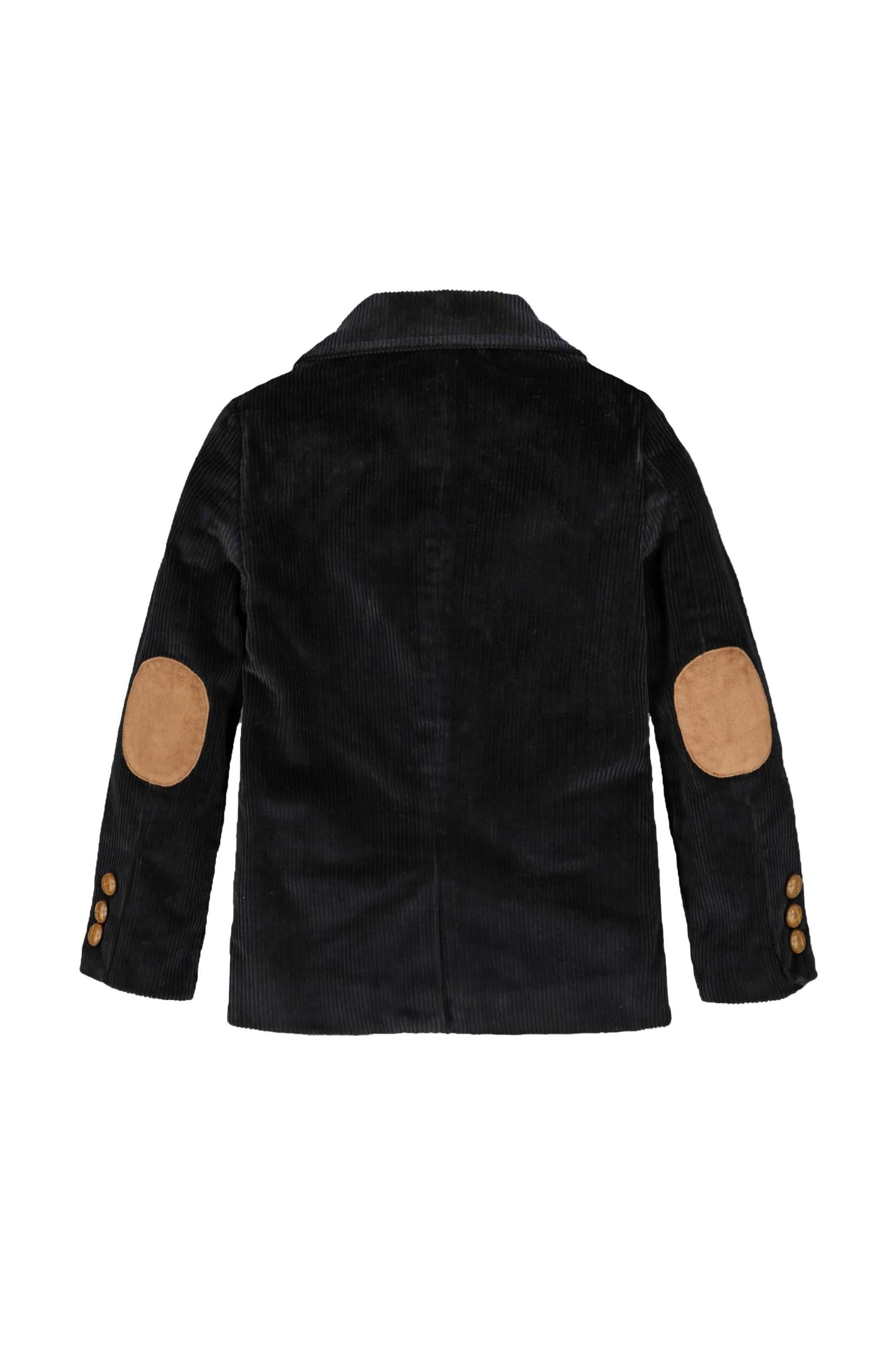 Organic Cotton Corduroy Blazer with Elbow Patches, Black, Baby, Family Matching Outfits