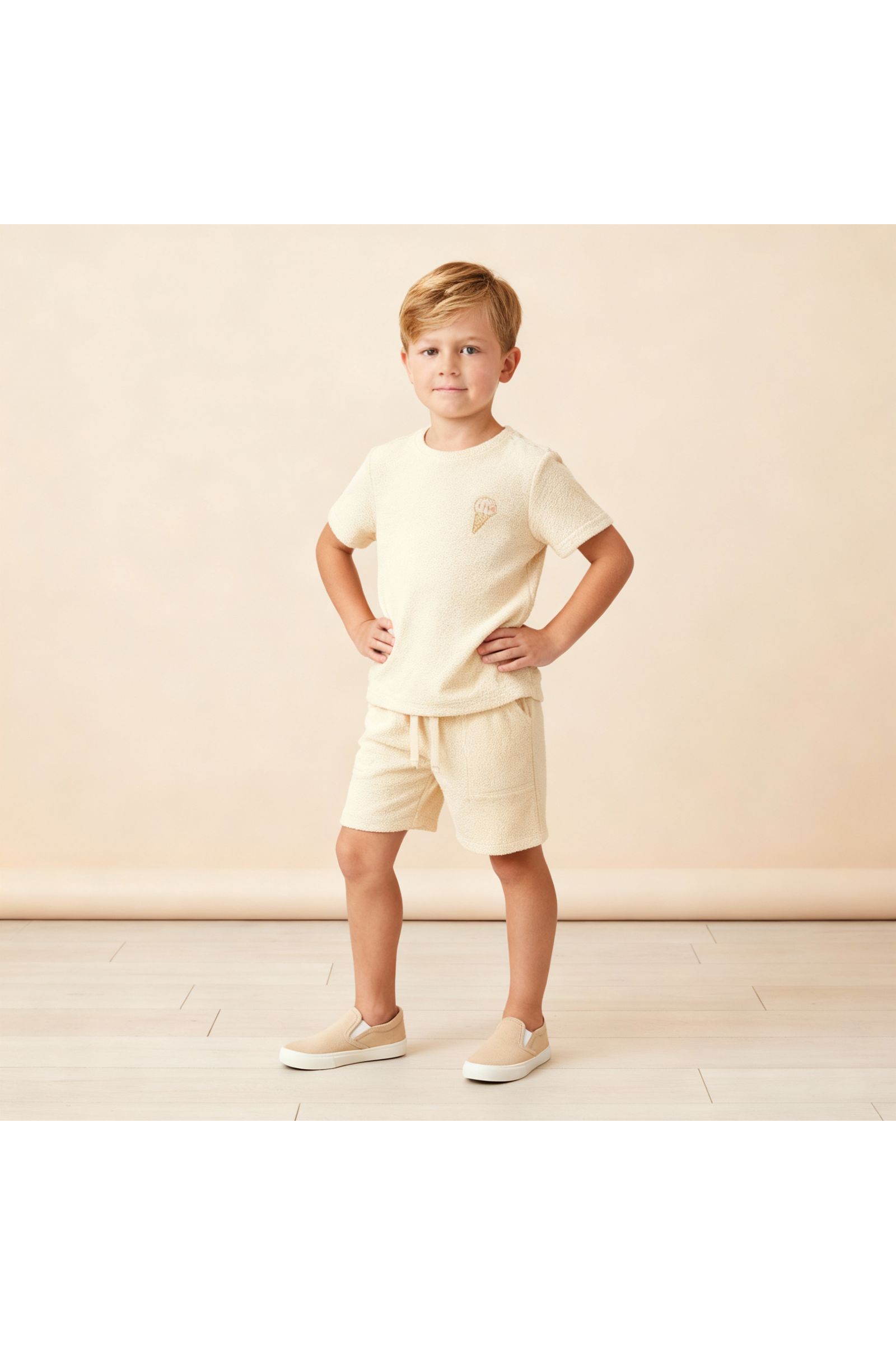 Organic Terry Tee & Shorts Set - Butter Yellow