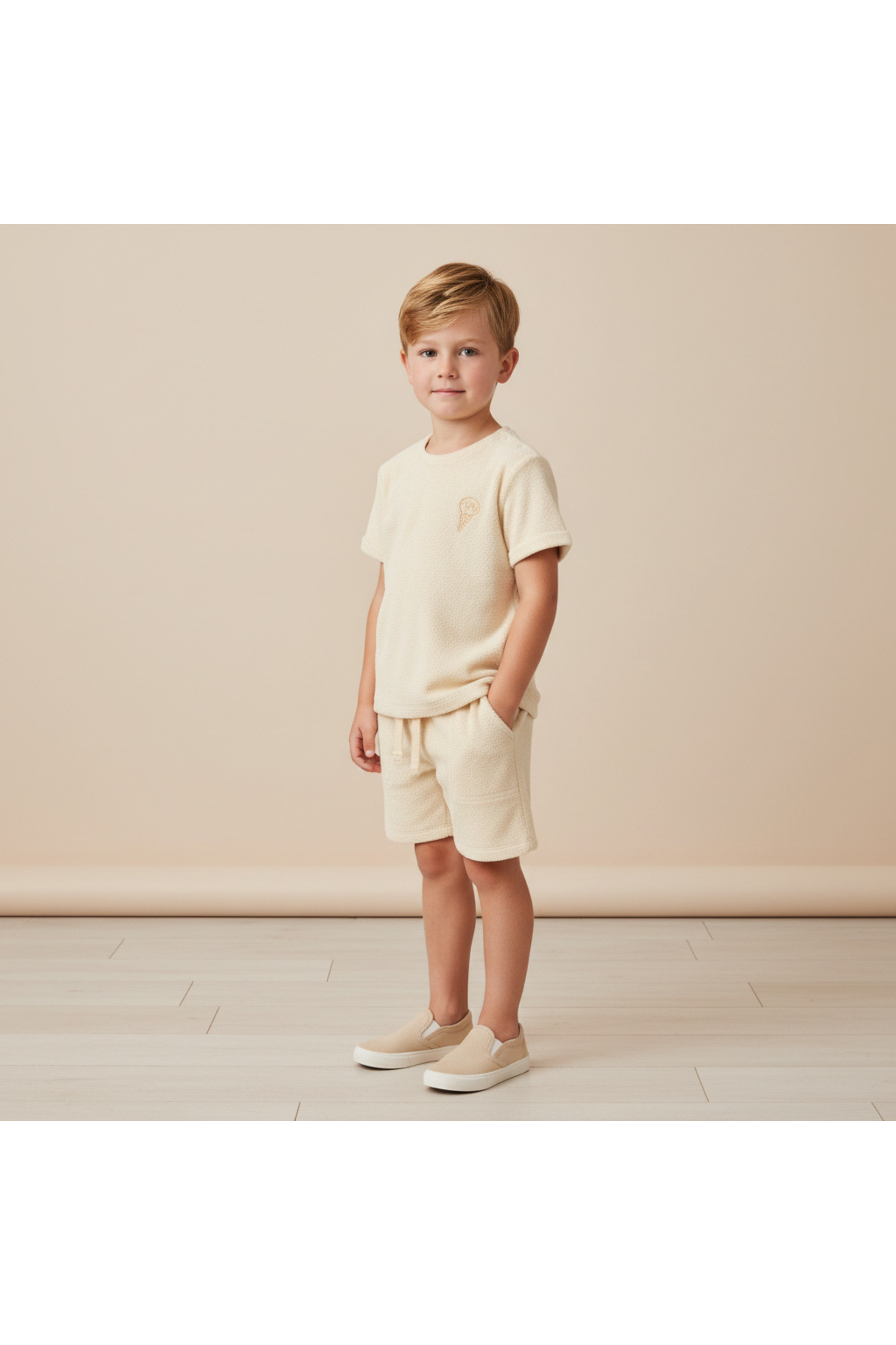 Organic Terry Tee & Shorts Set - Butter Yellow