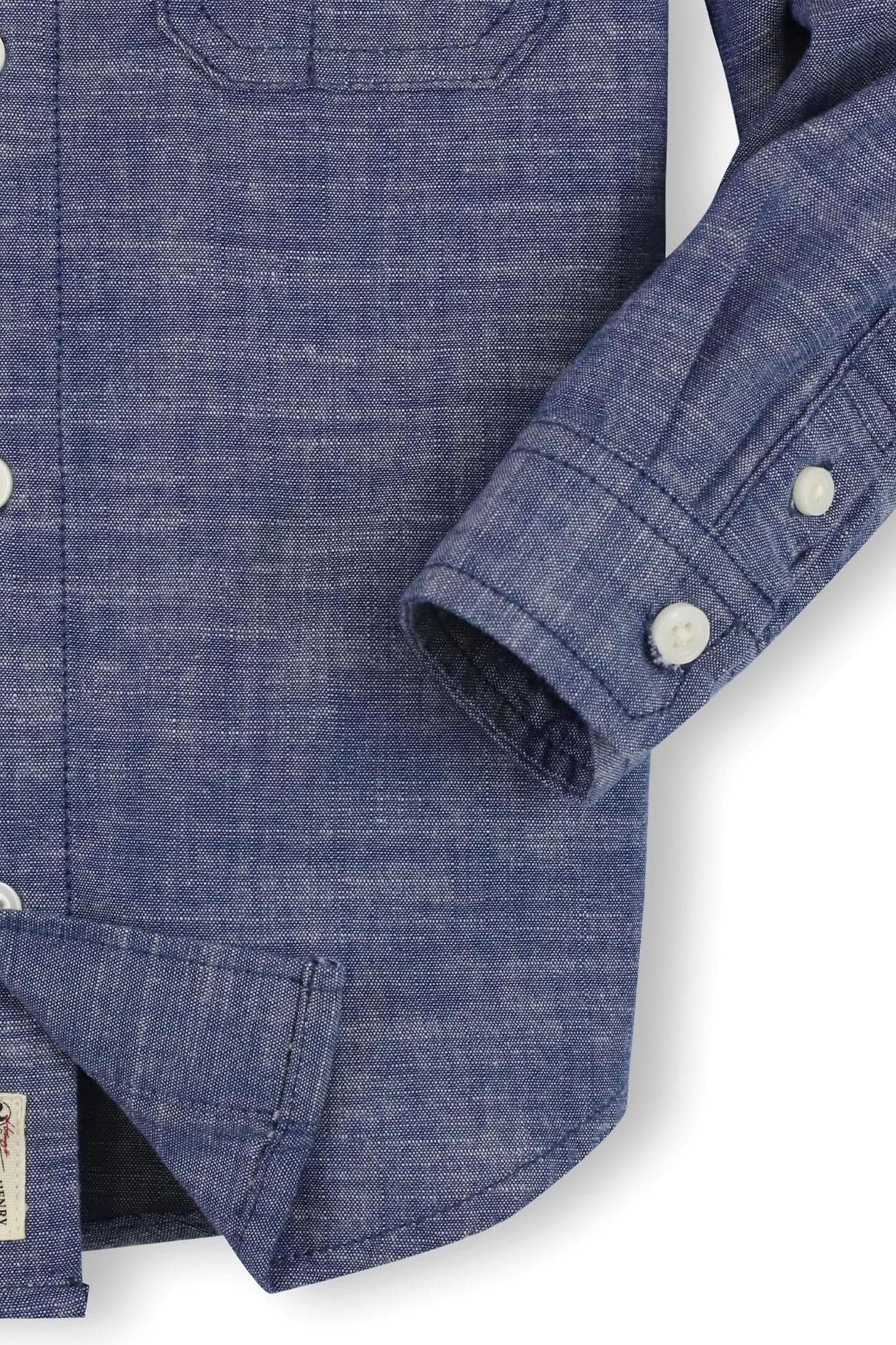 Organic Cotton Button Down Shirt for Boys, Blue, Sizes 2-16