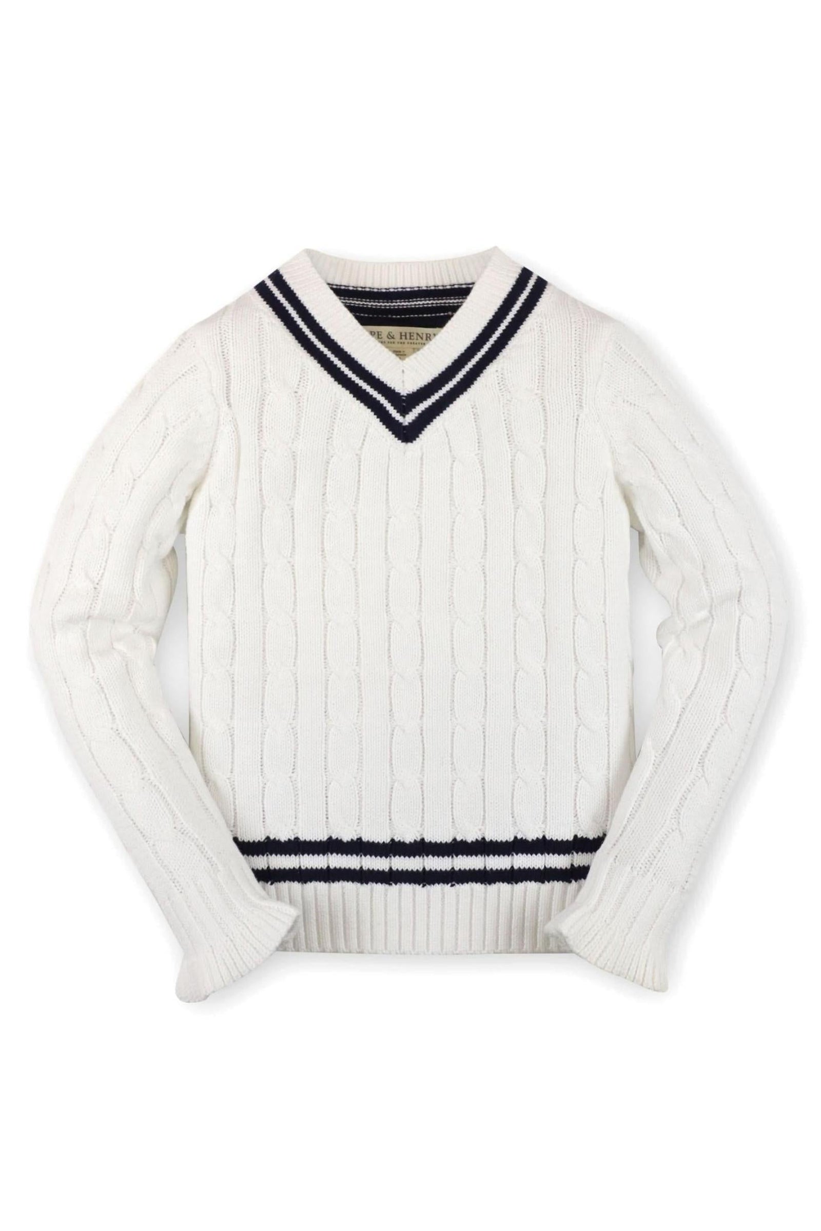 Organic Cotton Ruffle Cuff Cricket Sweater for Baby Girls, White