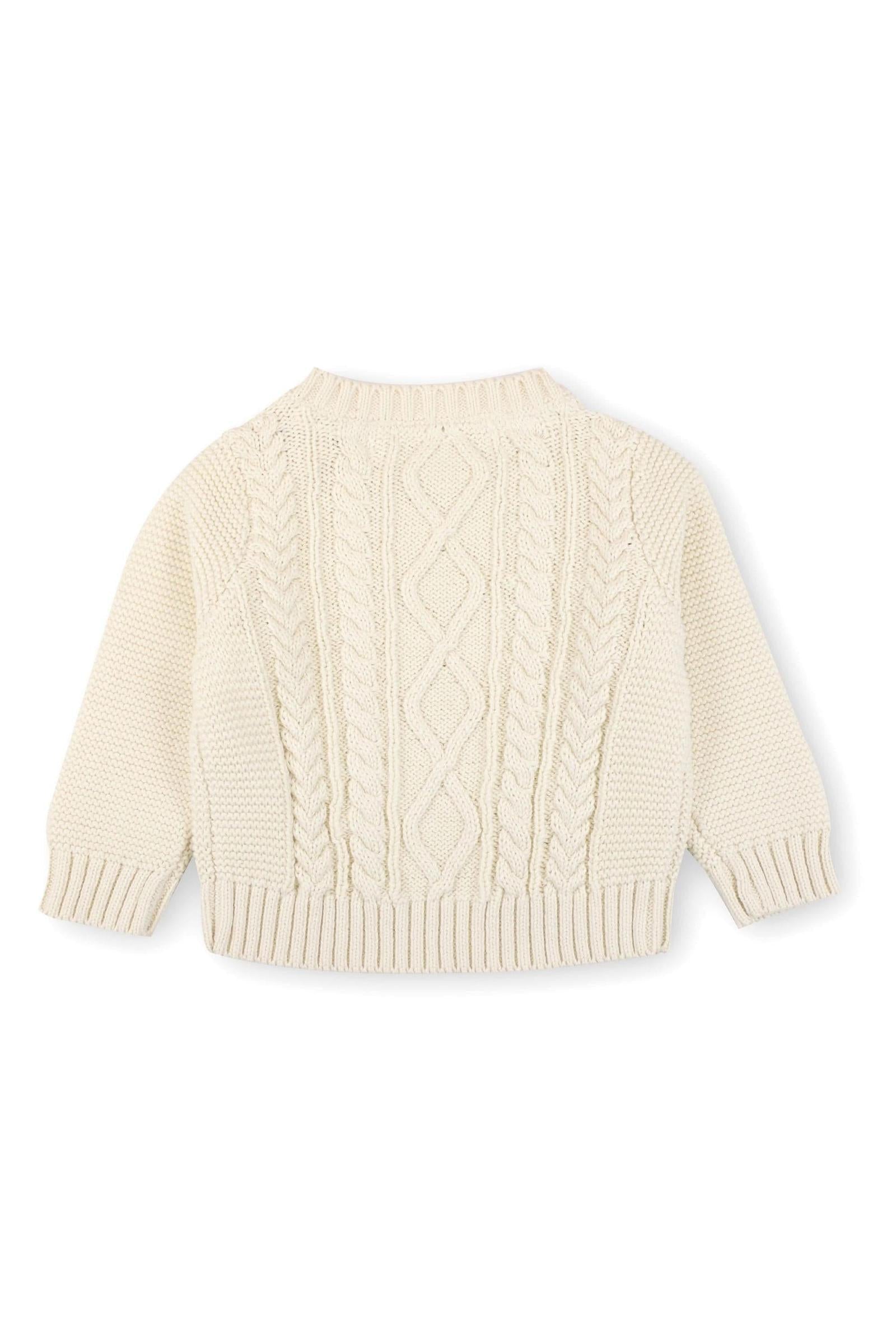 Organic Cotton Cable Sweater and Legging Set for Babies, Ivory, 0-24M