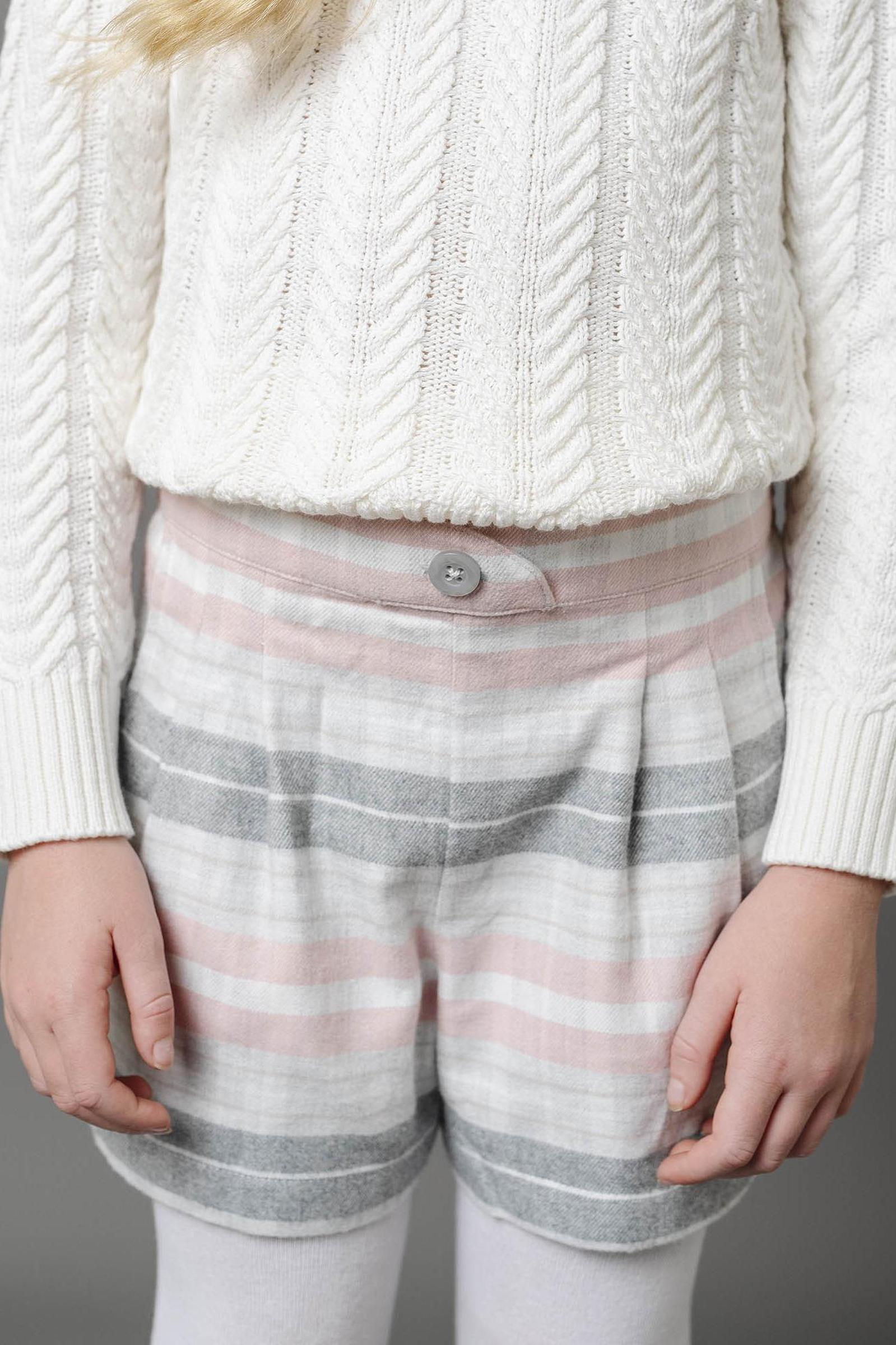 Pleated Organic Cotton Flannel Short for Girls, Plaid, Sizes 2T-12