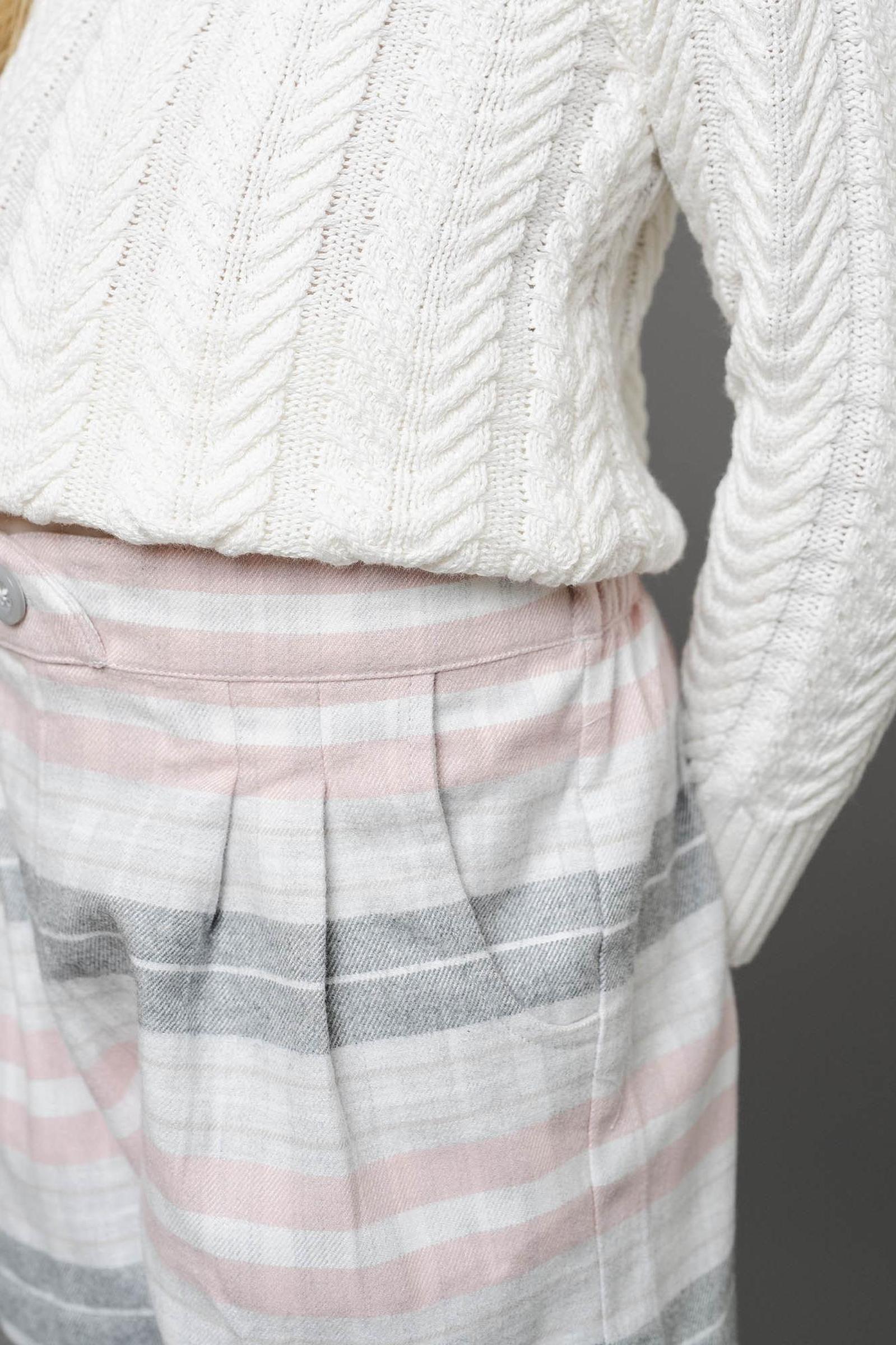 Pleated Organic Cotton Flannel Short for Girls, Plaid, Sizes 2T-12