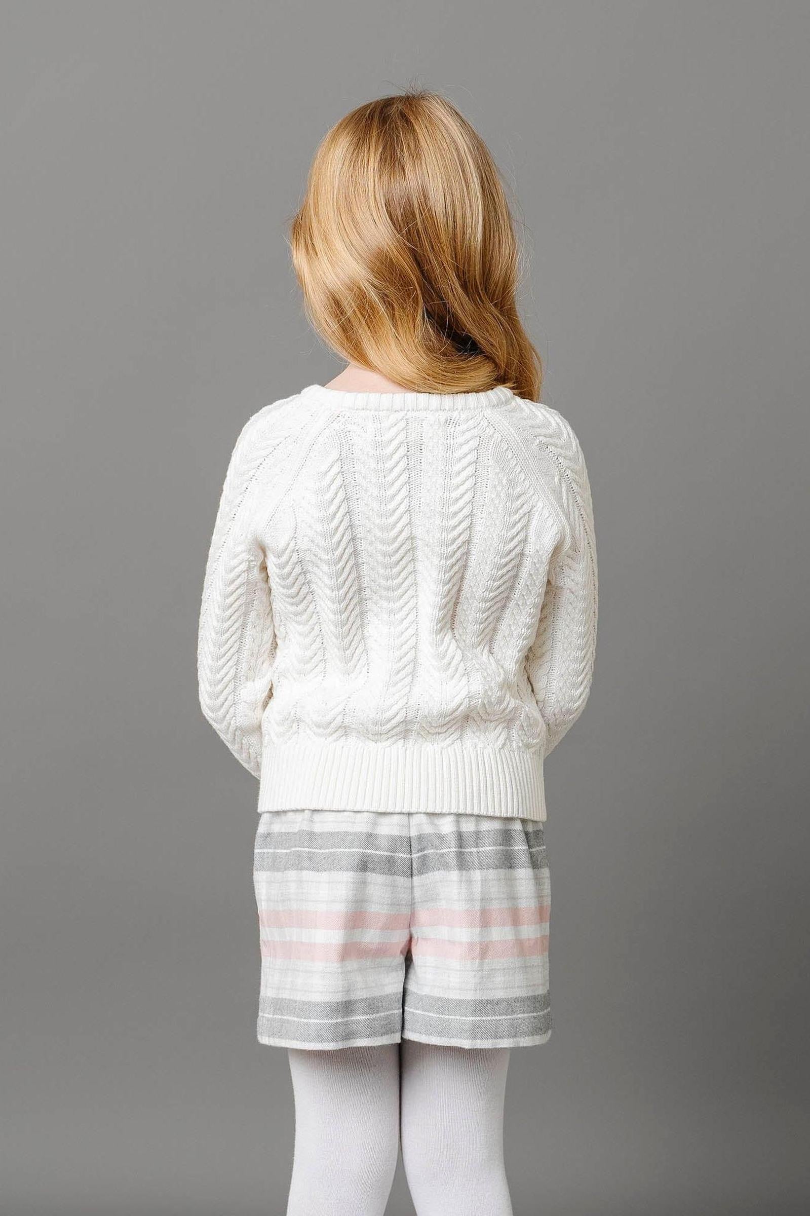 Pleated Organic Cotton Flannel Short for Girls, Plaid, Sizes 2T-12