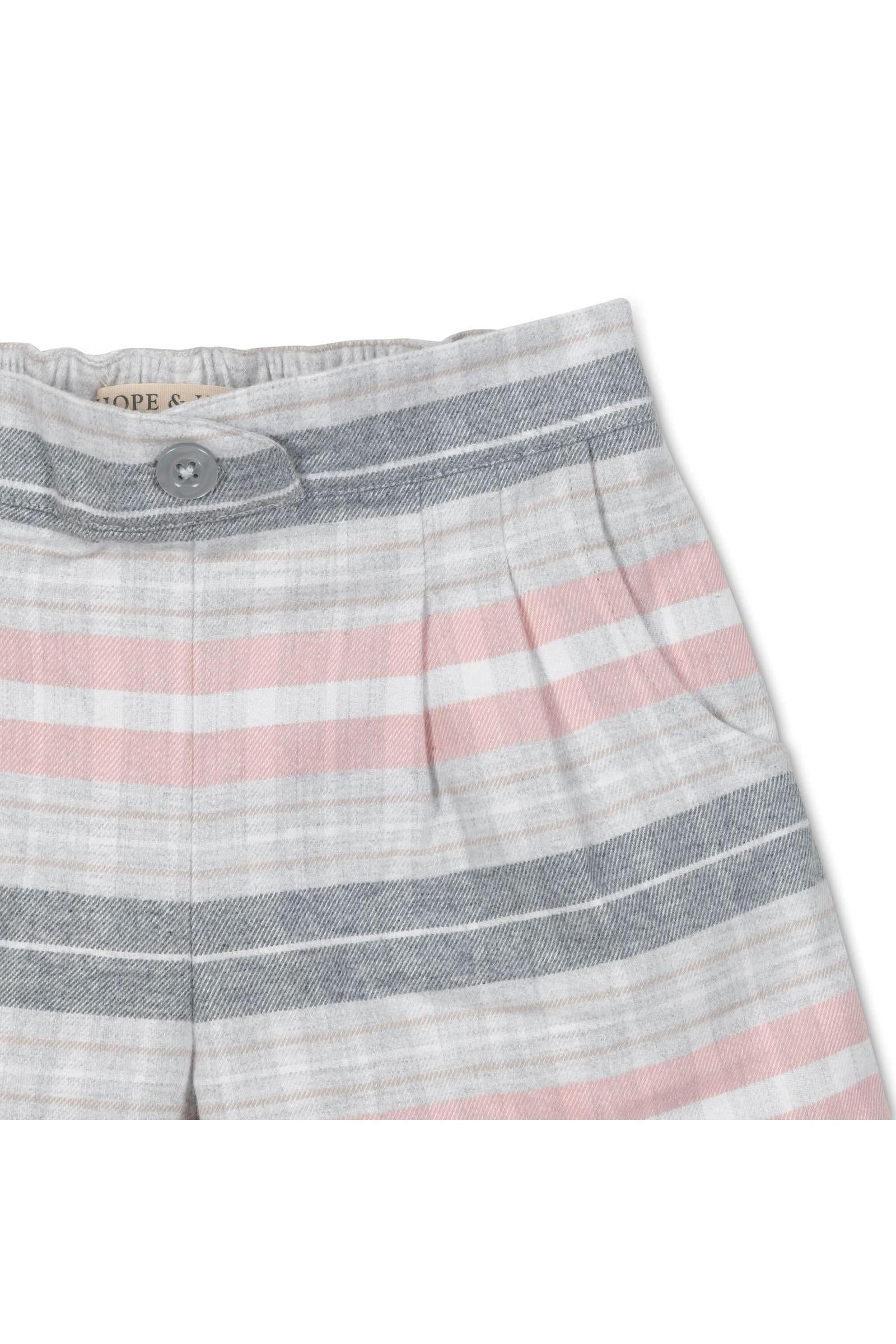 Pleated Organic Cotton Flannel Short for Girls, Plaid, Sizes 2T-12