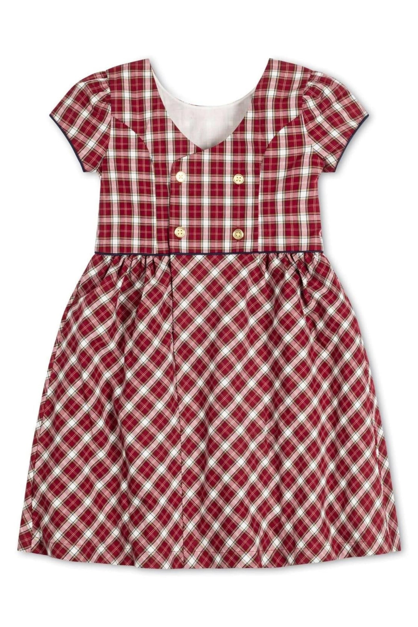 Organic Cotton Schoolgirl Dress, Dark Red, Toddler & Kids