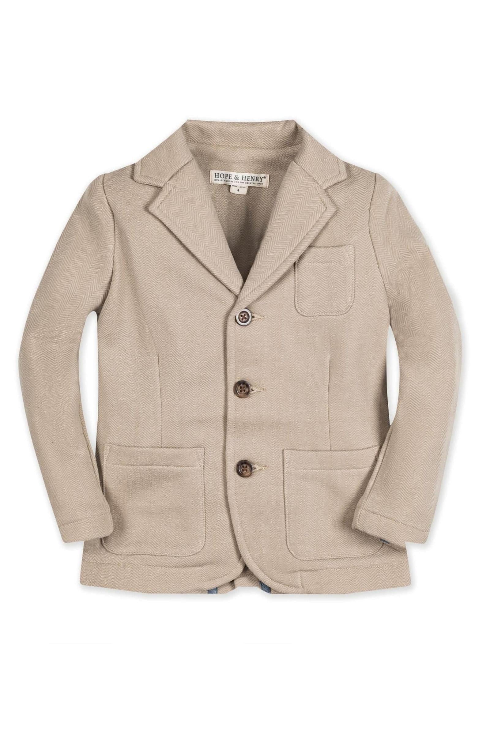 Cotton Fleece Blazer for Boys, Taupe, Baby, Family Matching Outfits