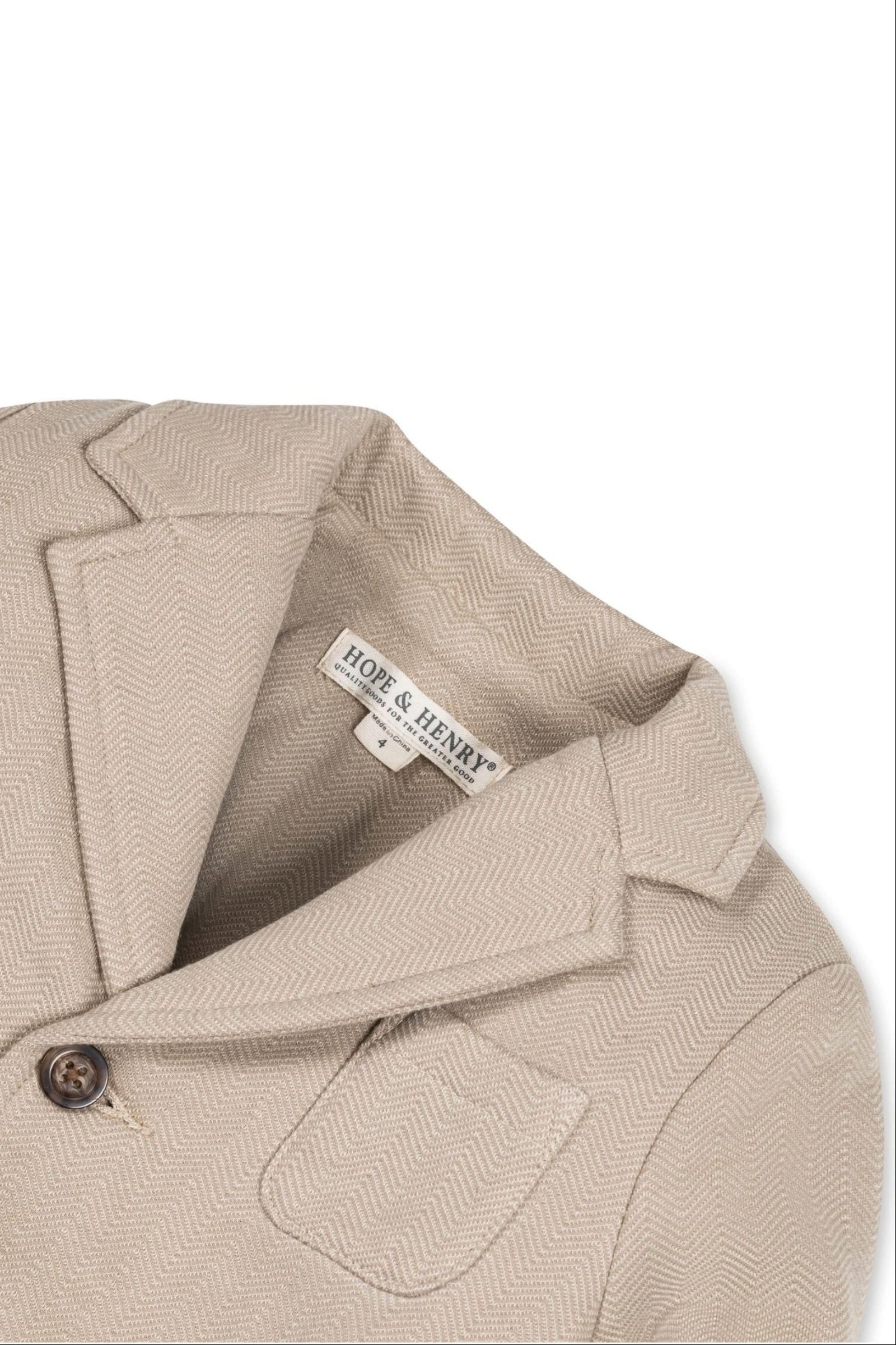 Cotton Fleece Blazer for Boys, Taupe, Baby, Family Matching Outfits