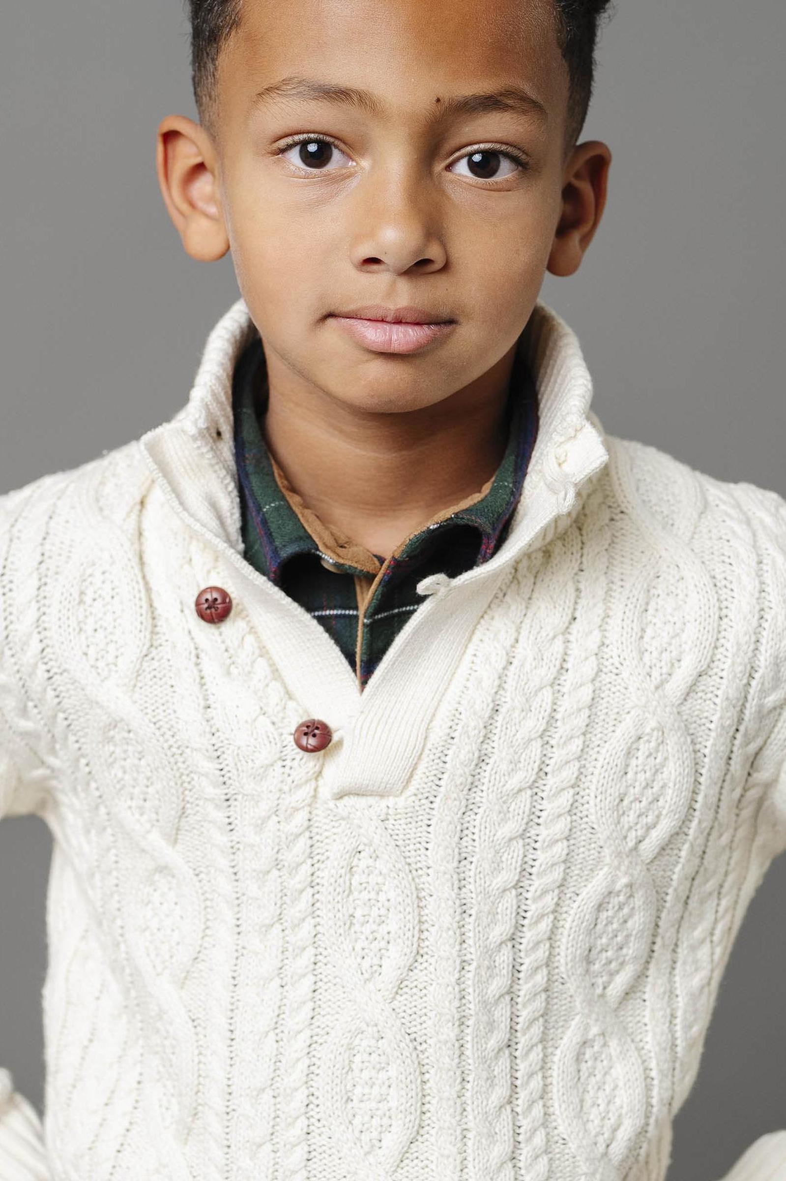 Organic Cotton Cable Knit Mock Neck Sweater with Buttons For Boys, White, Toddler & Kids