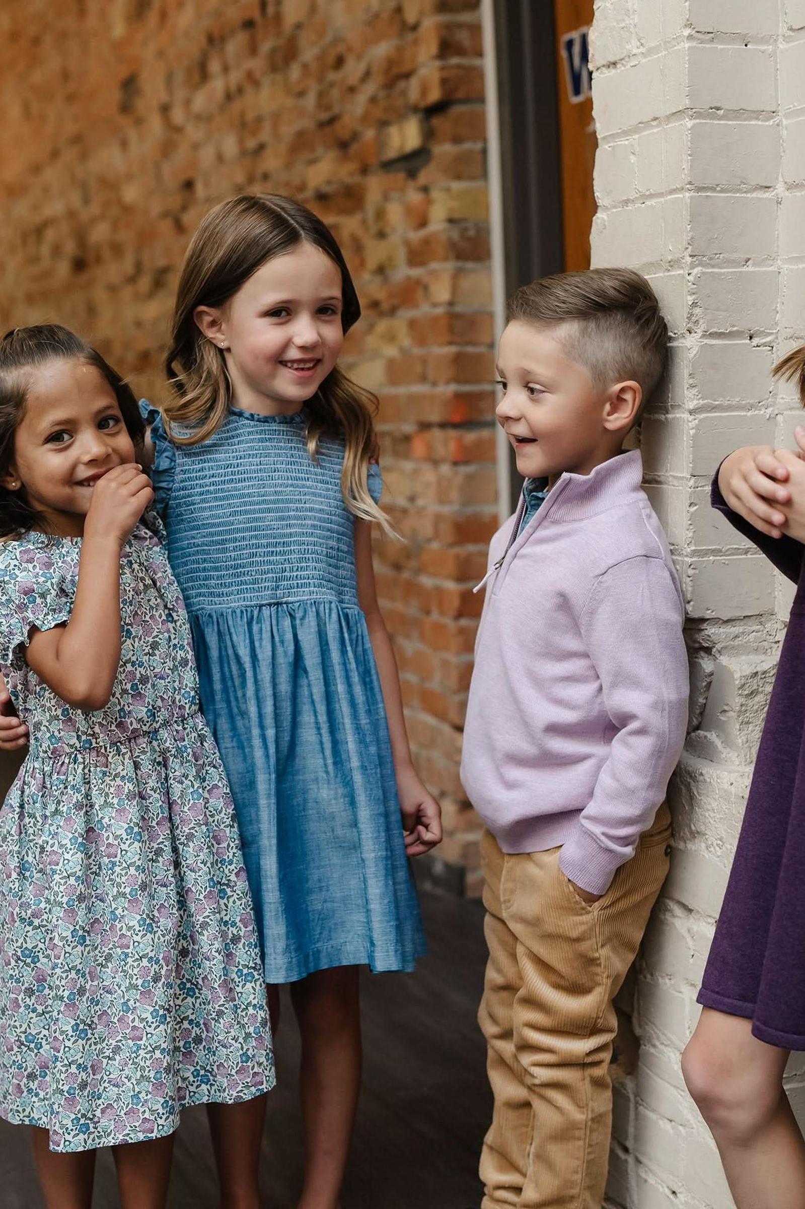 Organic Cotton Fine Gauge Half Zip Sweater, Lavender, Sizes 2T-14, Family Matching Outfits