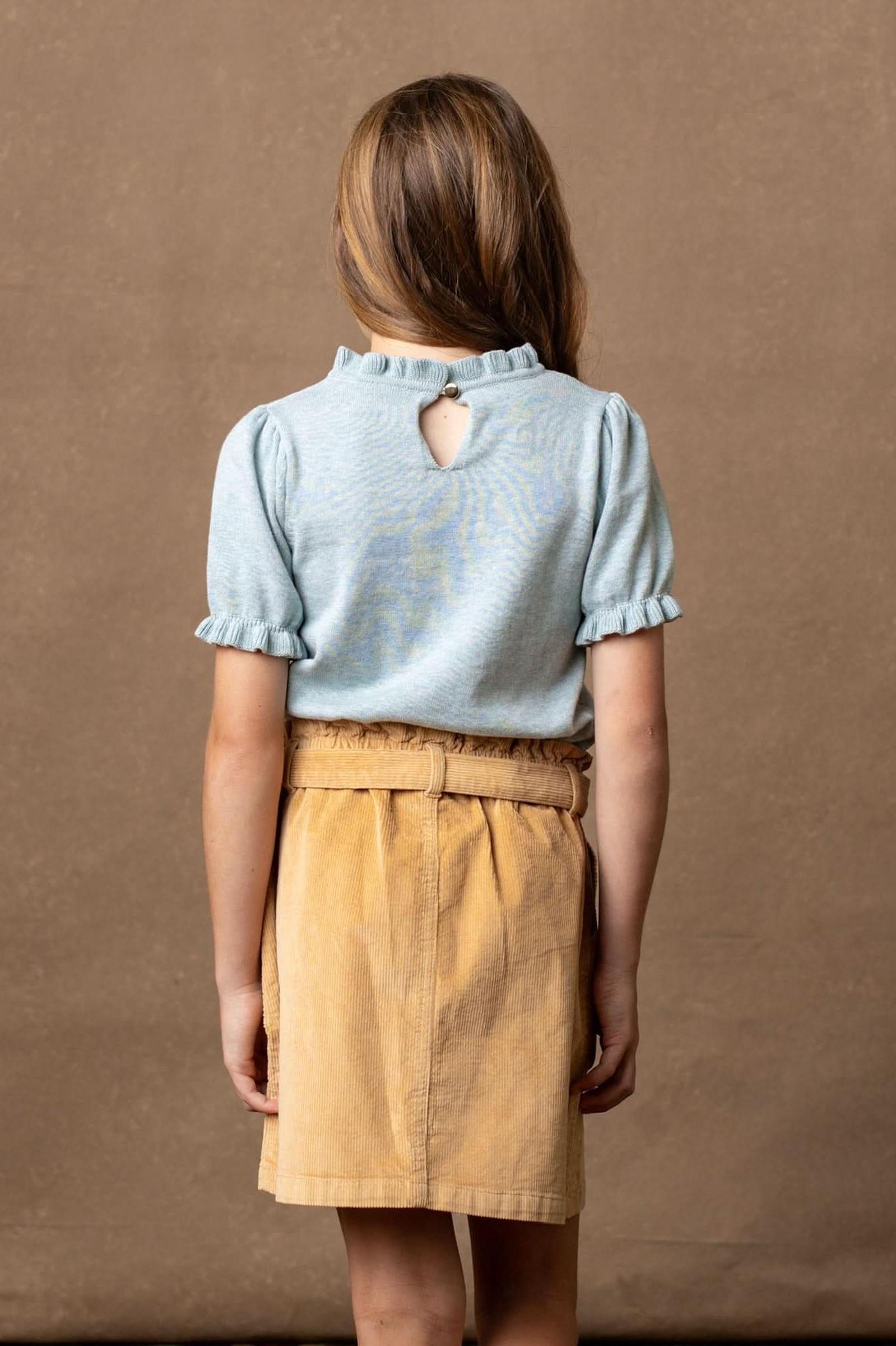 Organic Cotton Corduroy Cinch Waist Skirt For Girls, Khaki, Toddler & Kids