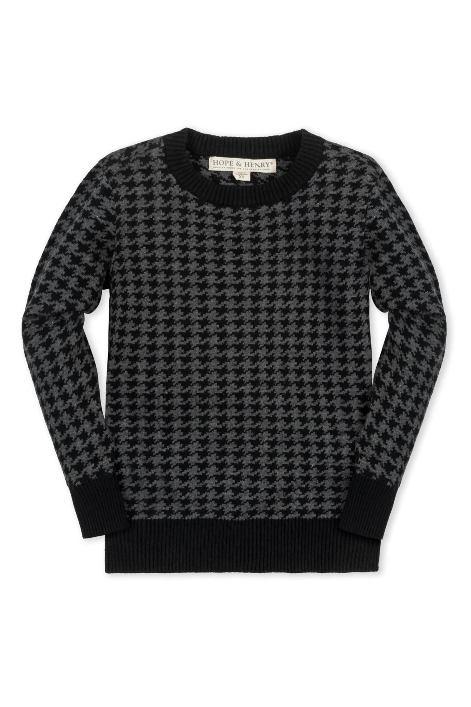 Organic Cotton Intarsia Crew Neck Sweater for Boys, Charcoal, Baby