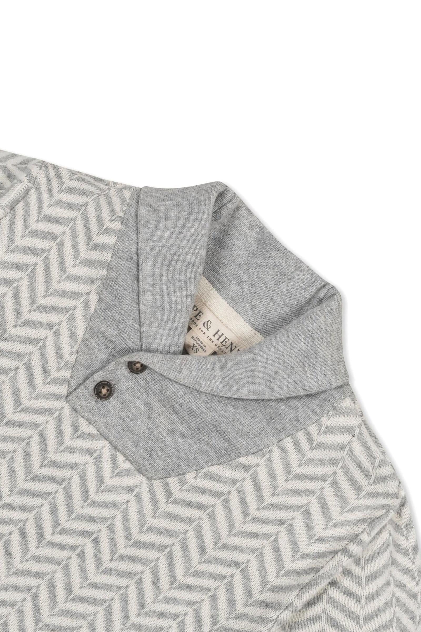 Organic Cotton Intarsia Shawl Collar Sweater for Boys, Light Gray, Sizes 2T-12