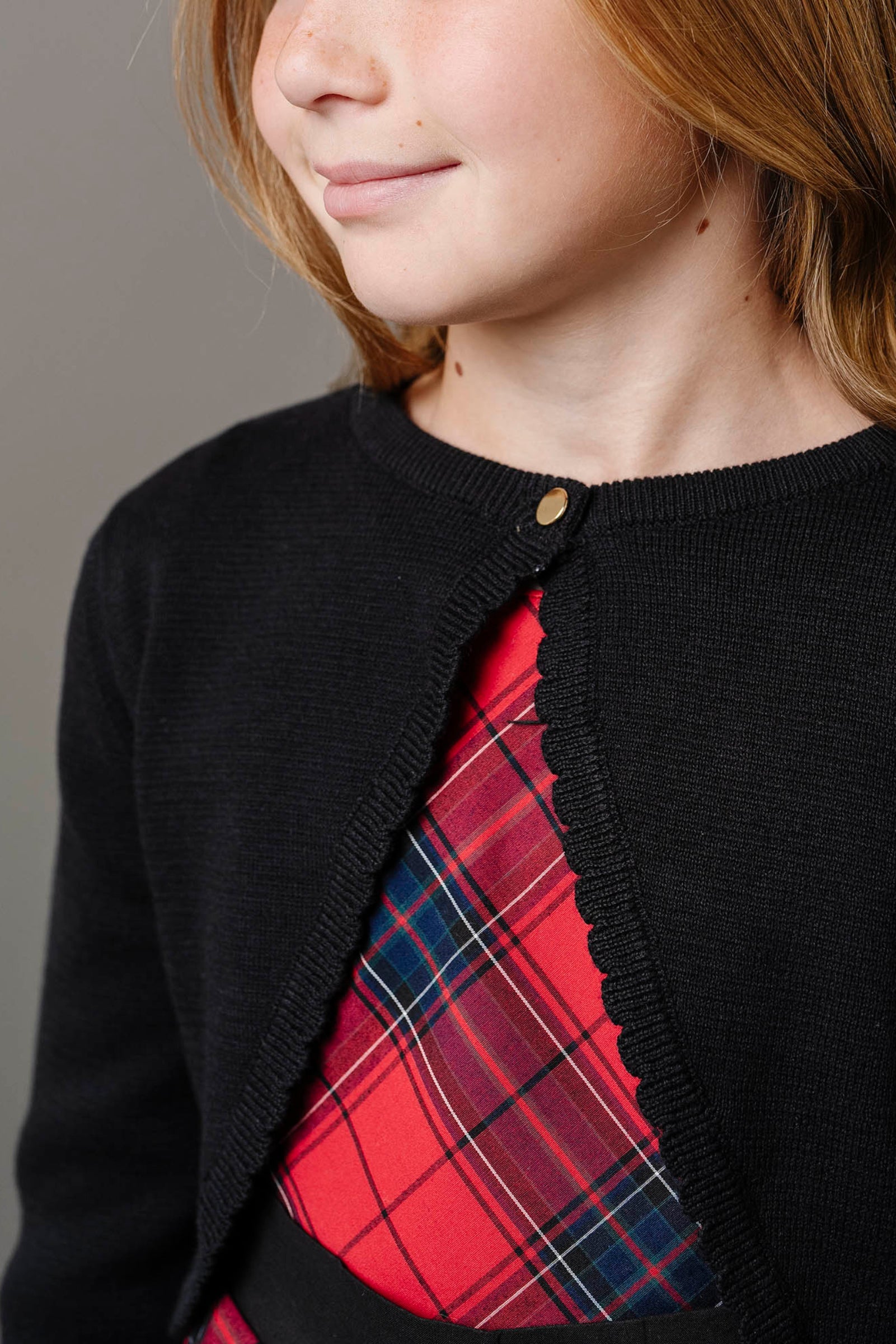 Organic Cotton Classic Red Tartan Pleated Party Dress for Girls, Toddler & Kids