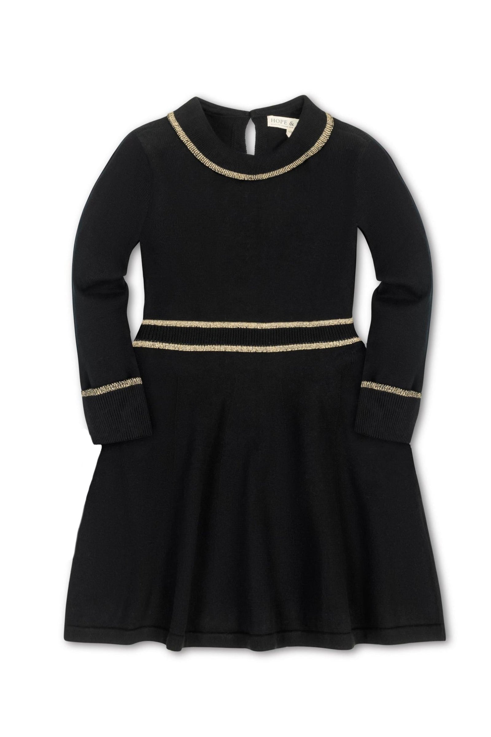 Organic Cotton Gold Tipped Sweater Dress, Baby