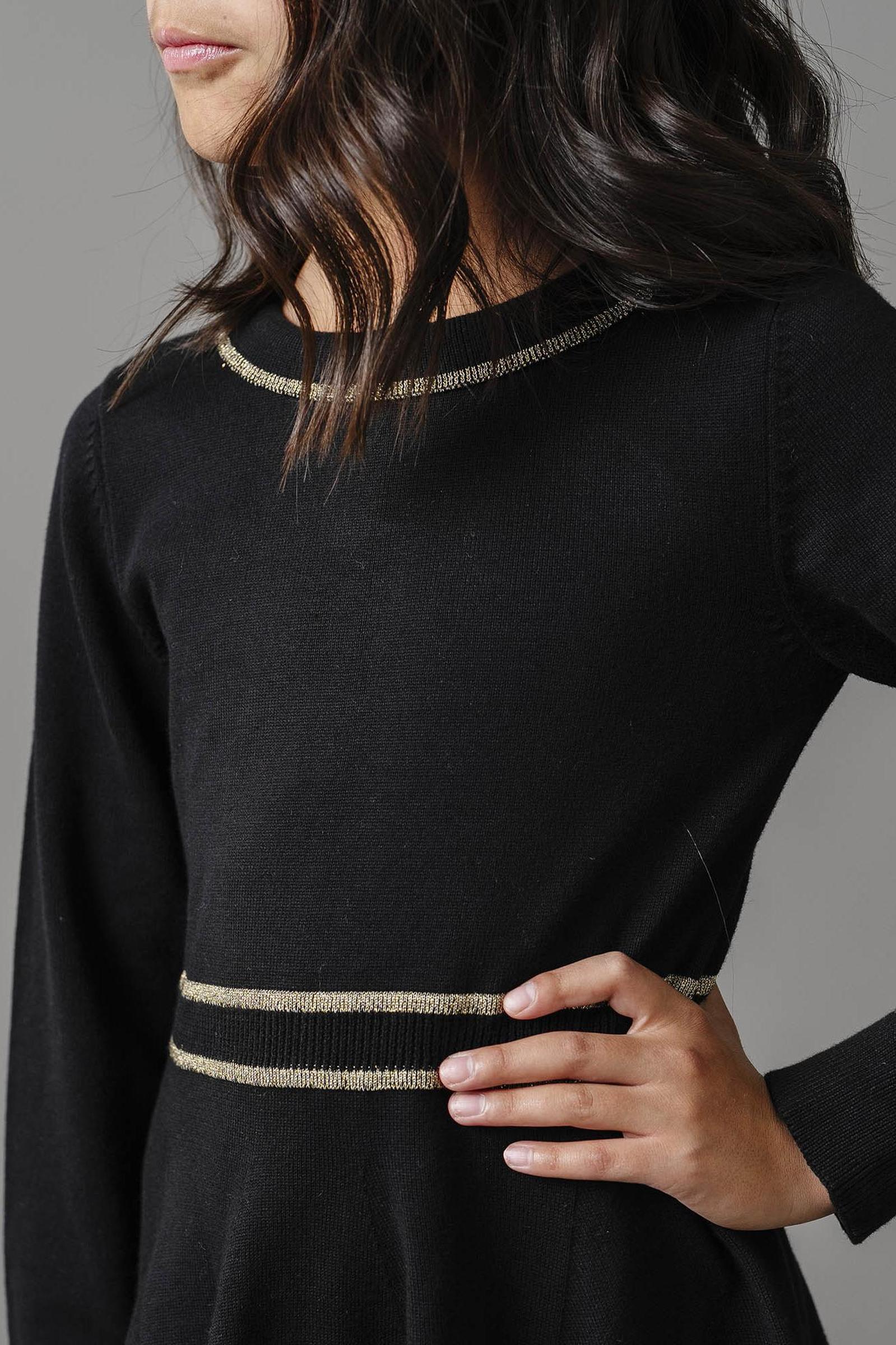 Organic Cotton Gold Tipped Sweater Dress, Baby