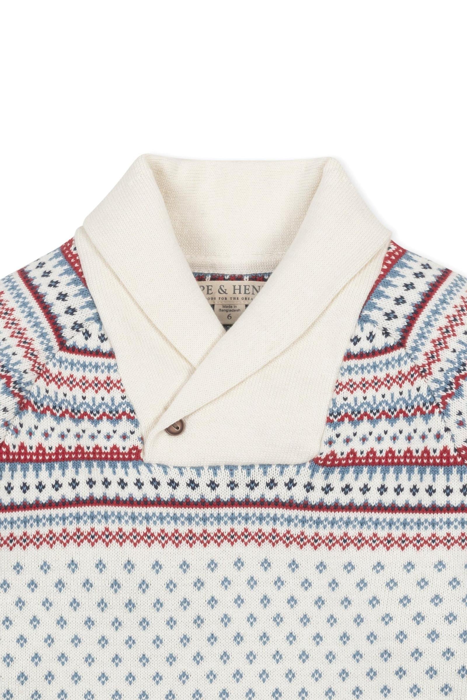 Organic Cotton Shawl Collar Sweater Dress, Ivory, Toddler & Kids