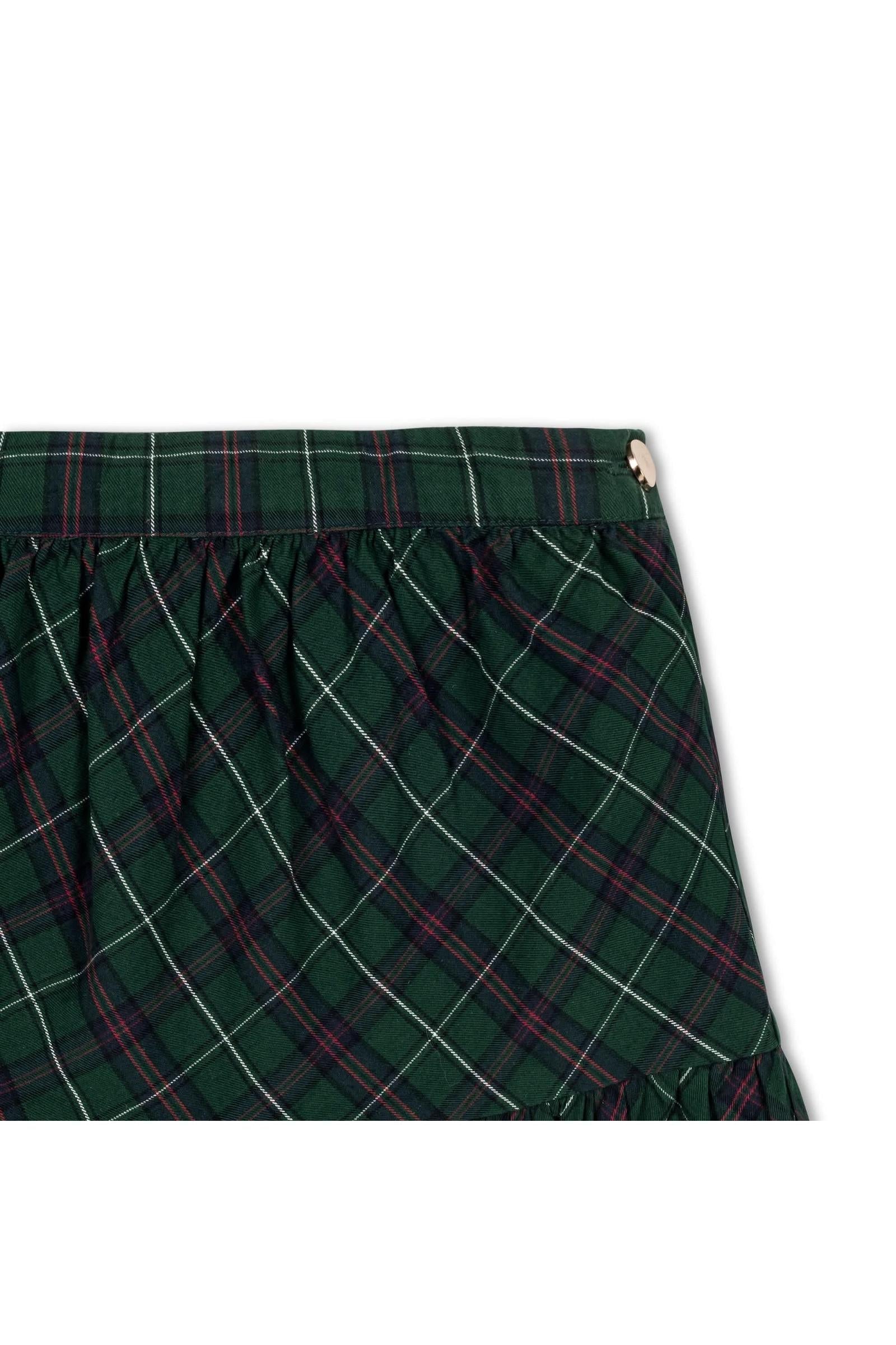 Organic Cotton Flounce Party Skirt for Girls, Merry Pine Plaid, Sizes 2T-12