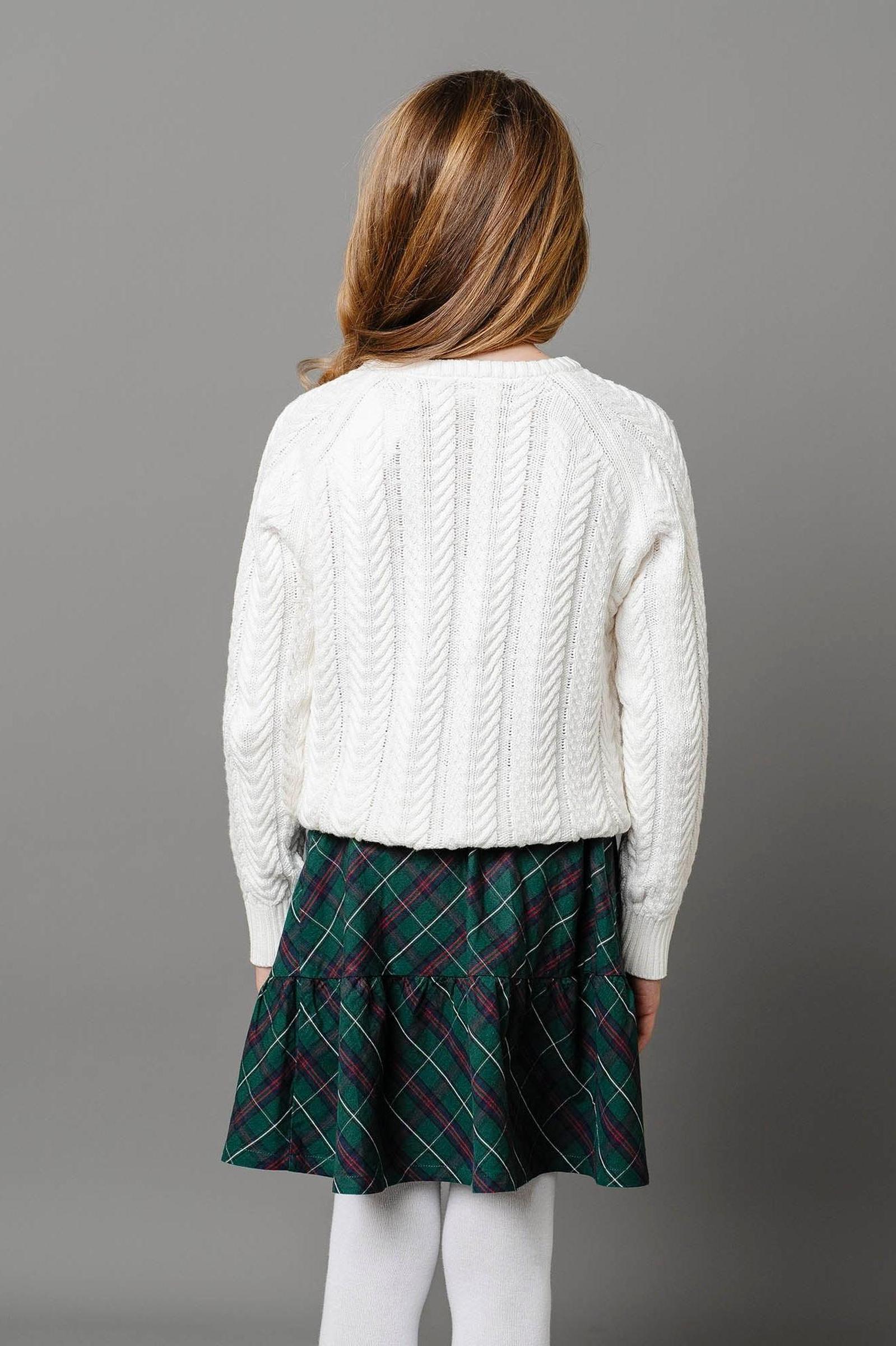 Organic Cotton Flounce Party Skirt for Girls, Merry Pine Plaid, Sizes 2T-12