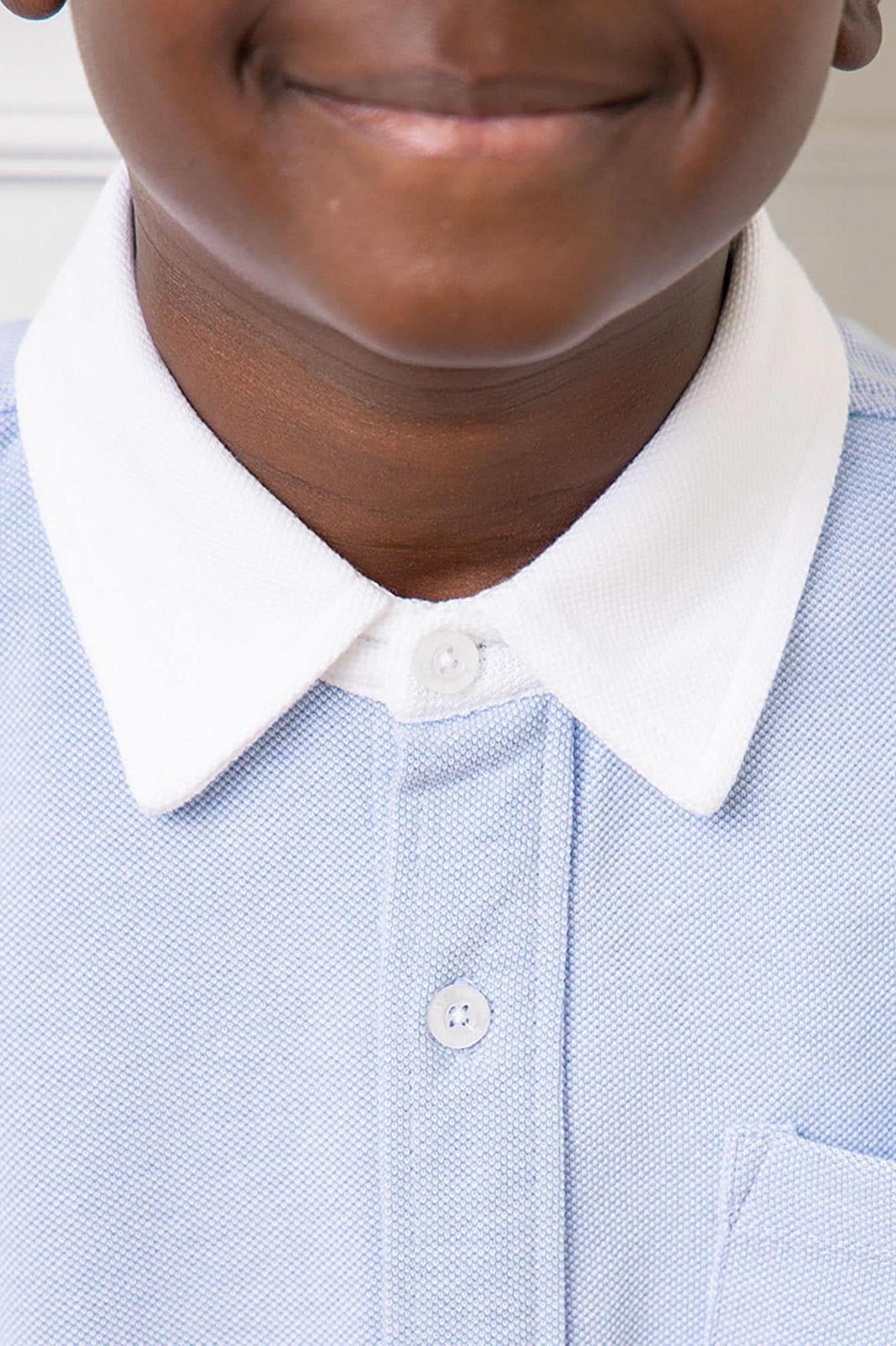 Pique Organic Cotton Button Down Shirt, Light Blue, Sizes 2T-10