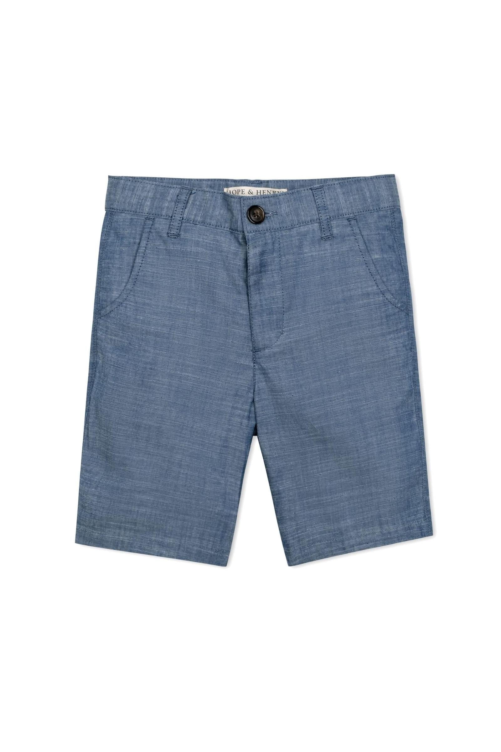 Organic Cotton Shorts for Boys, Chambray, Toddler & Kids