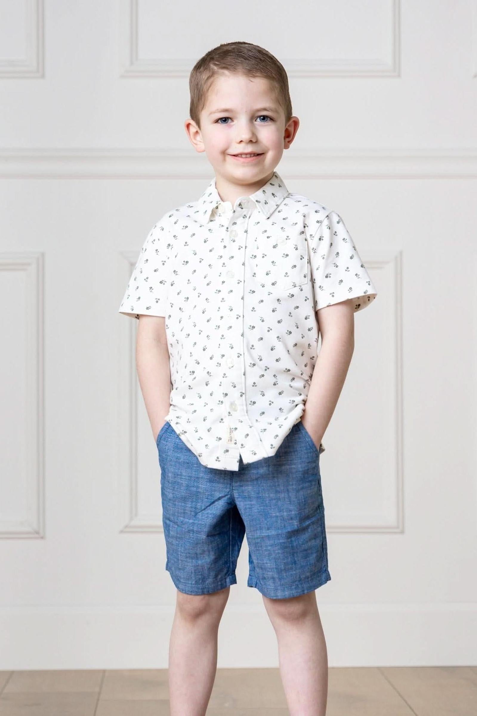 Organic Cotton Shorts for Boys, Chambray, Toddler & Kids