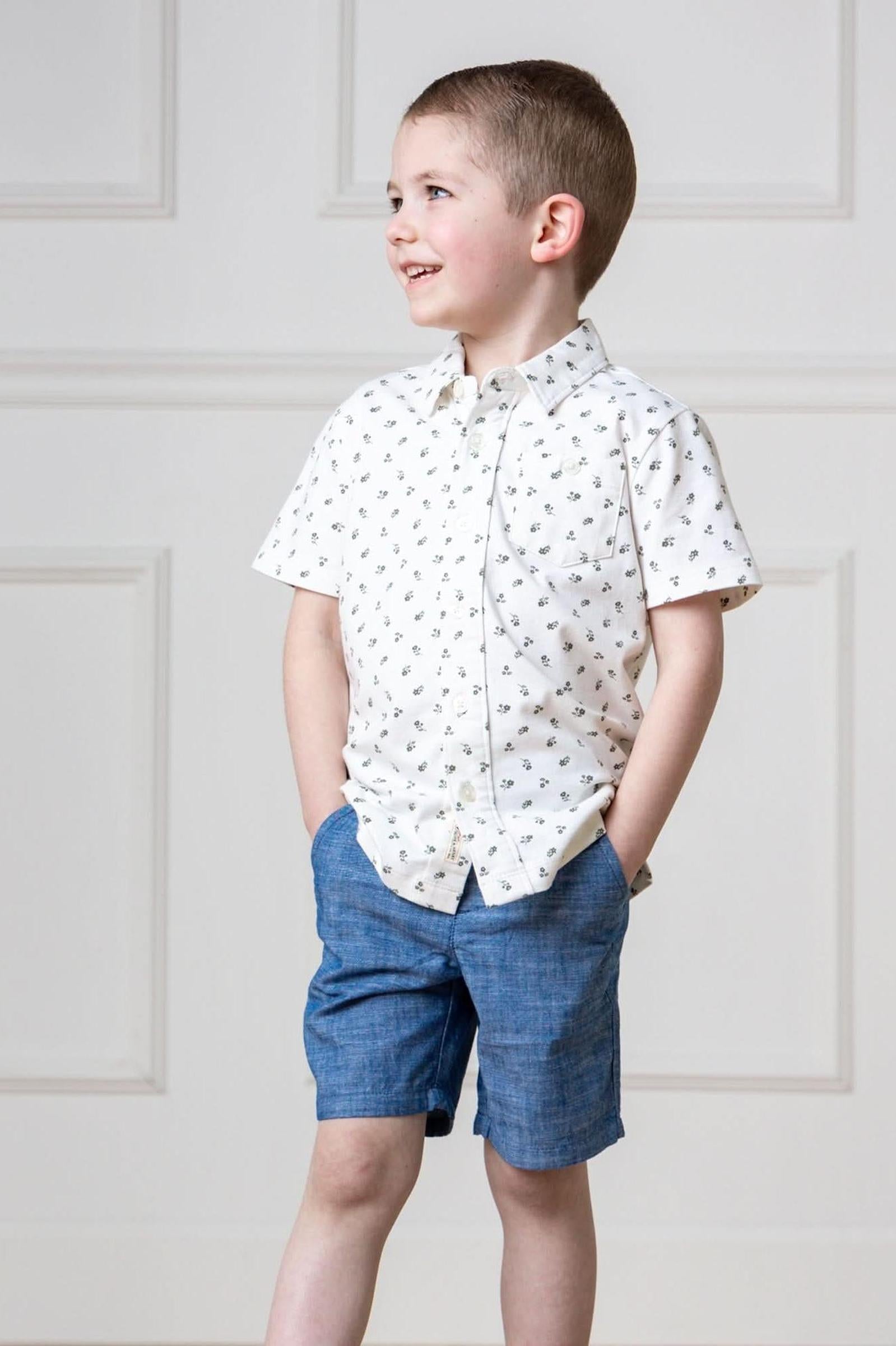 Organic Cotton Shorts for Boys, Chambray, Toddler & Kids