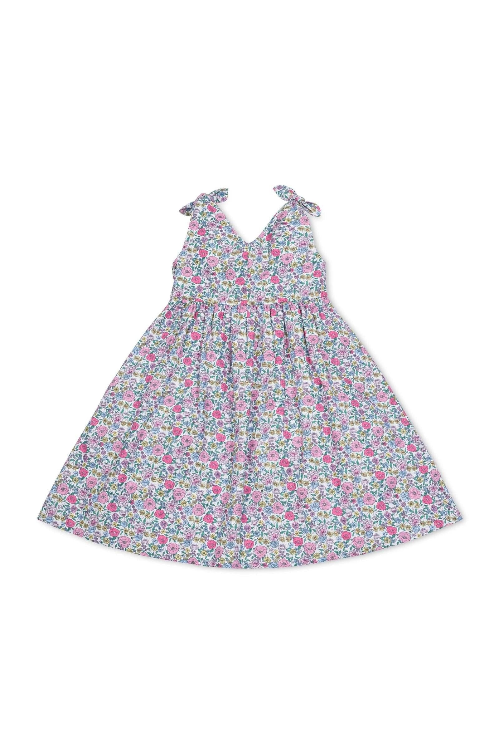 Linen Bow Shoulder Swing Dress for Girls, Floral, Toddler & Kids