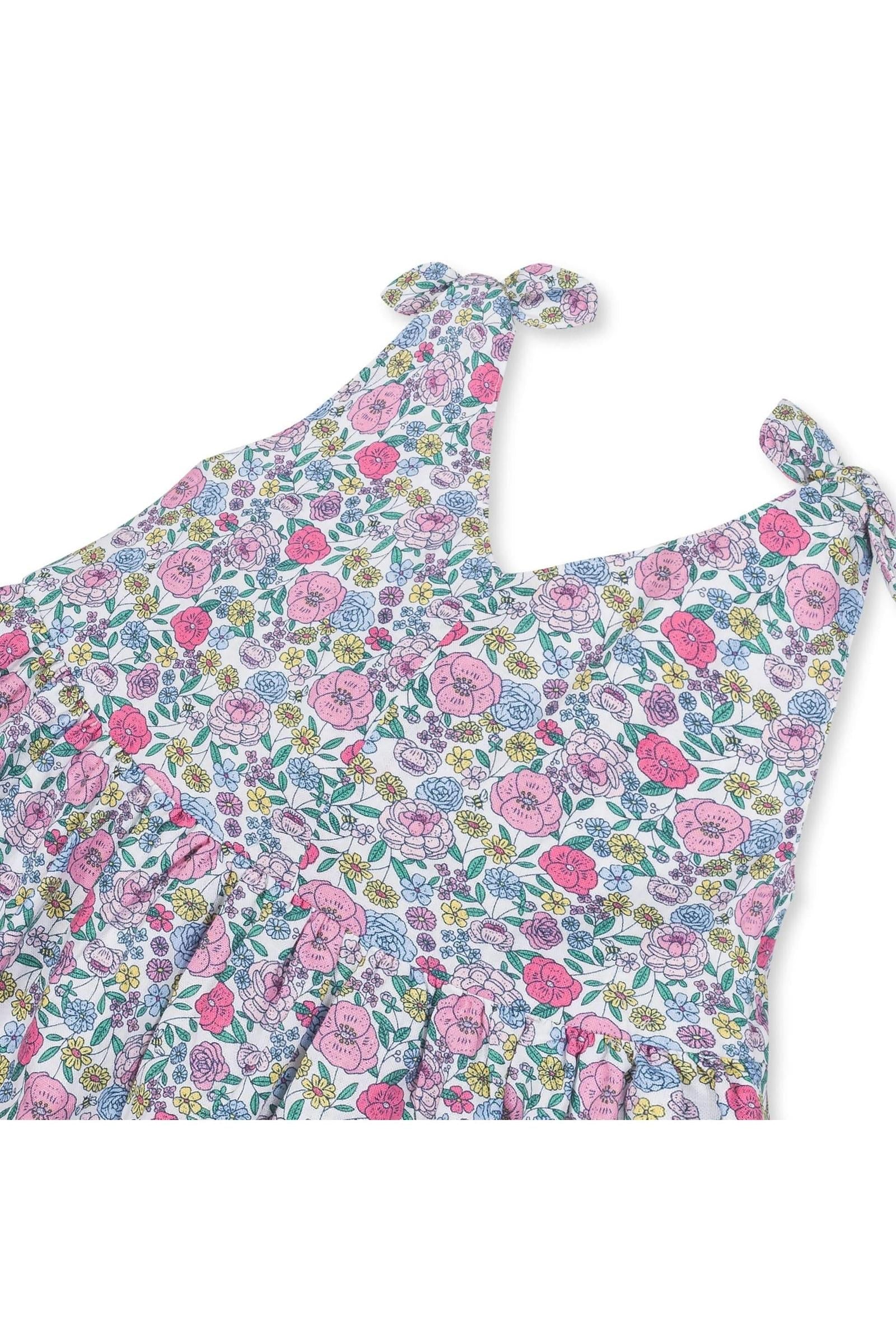 Linen Bow Shoulder Swing Dress for Girls, Floral, Toddler & Kids