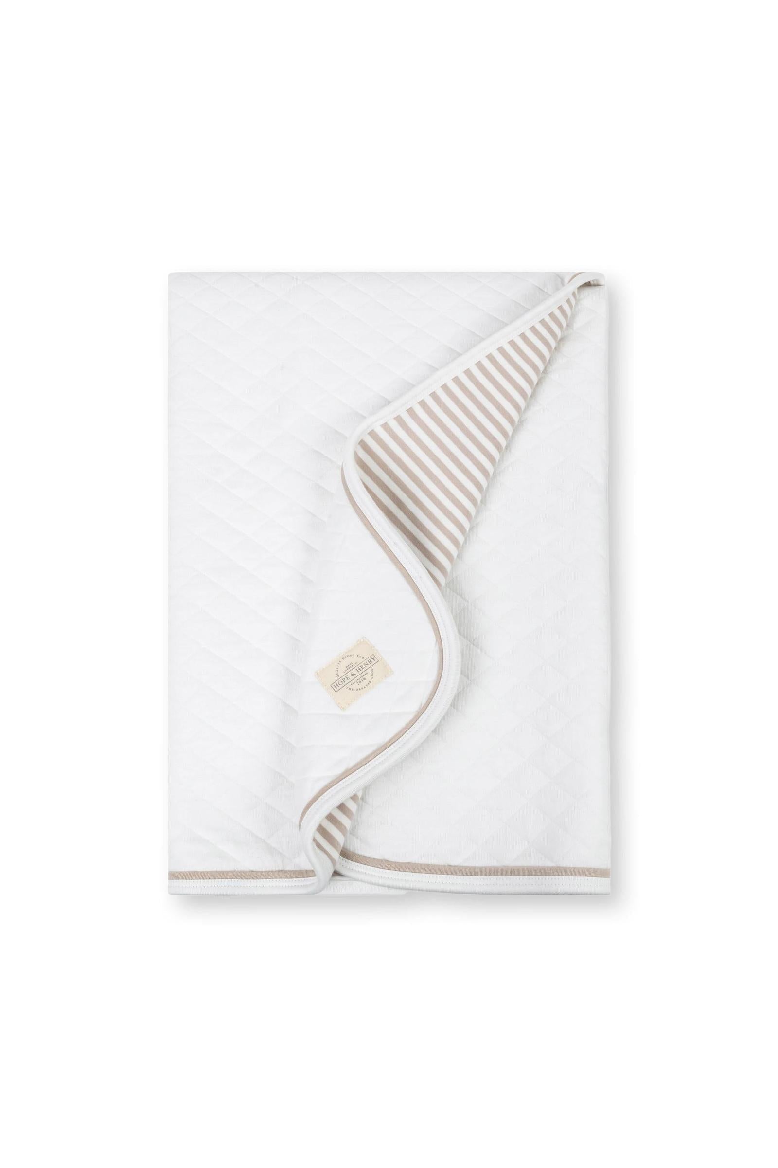 3-Piece Organic Cotton Knit Gift Set for Babies, White & Taupe, 0-12M