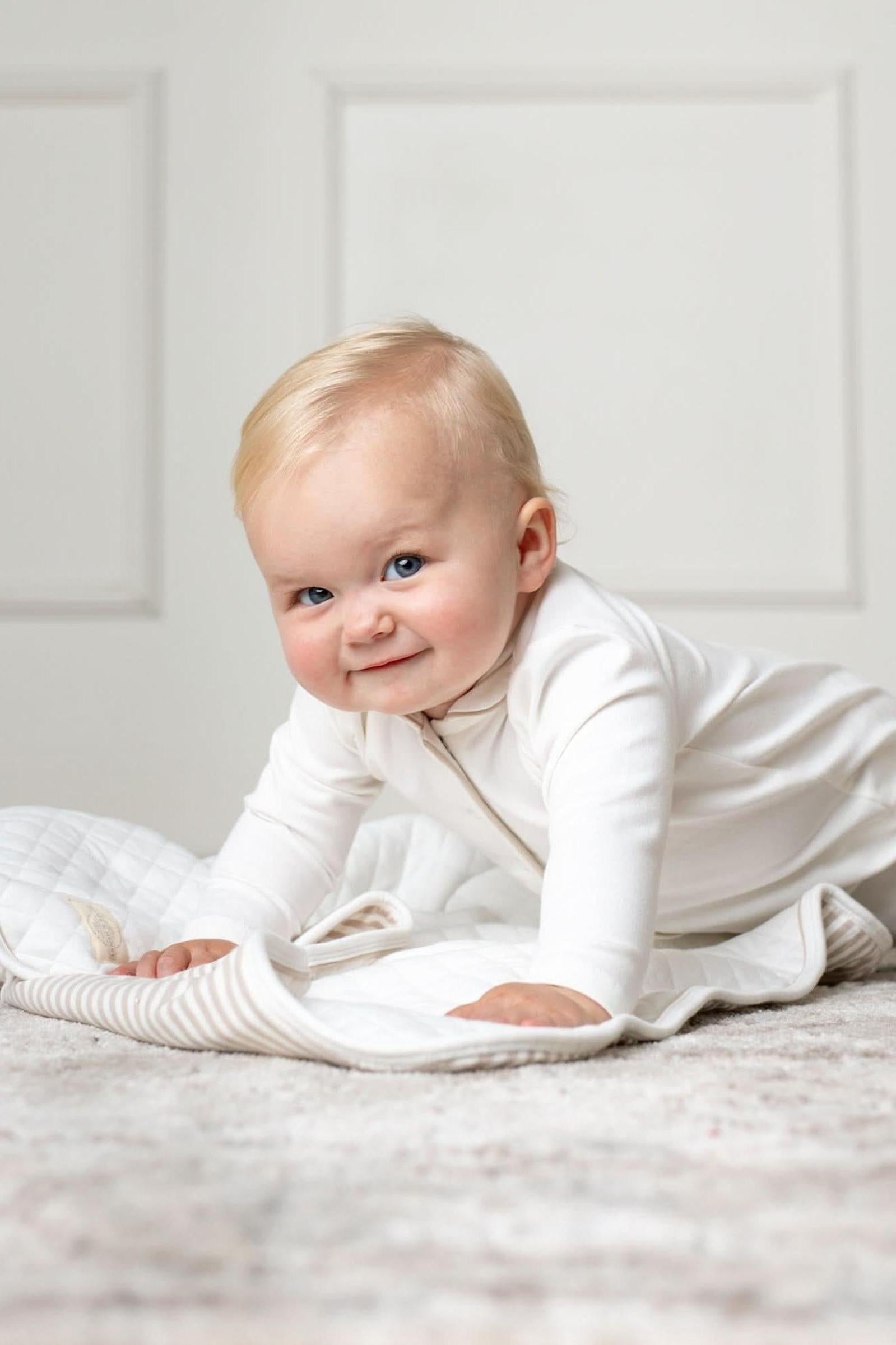 3-Piece Organic Cotton Knit Gift Set for Babies, White & Taupe, 0-12M