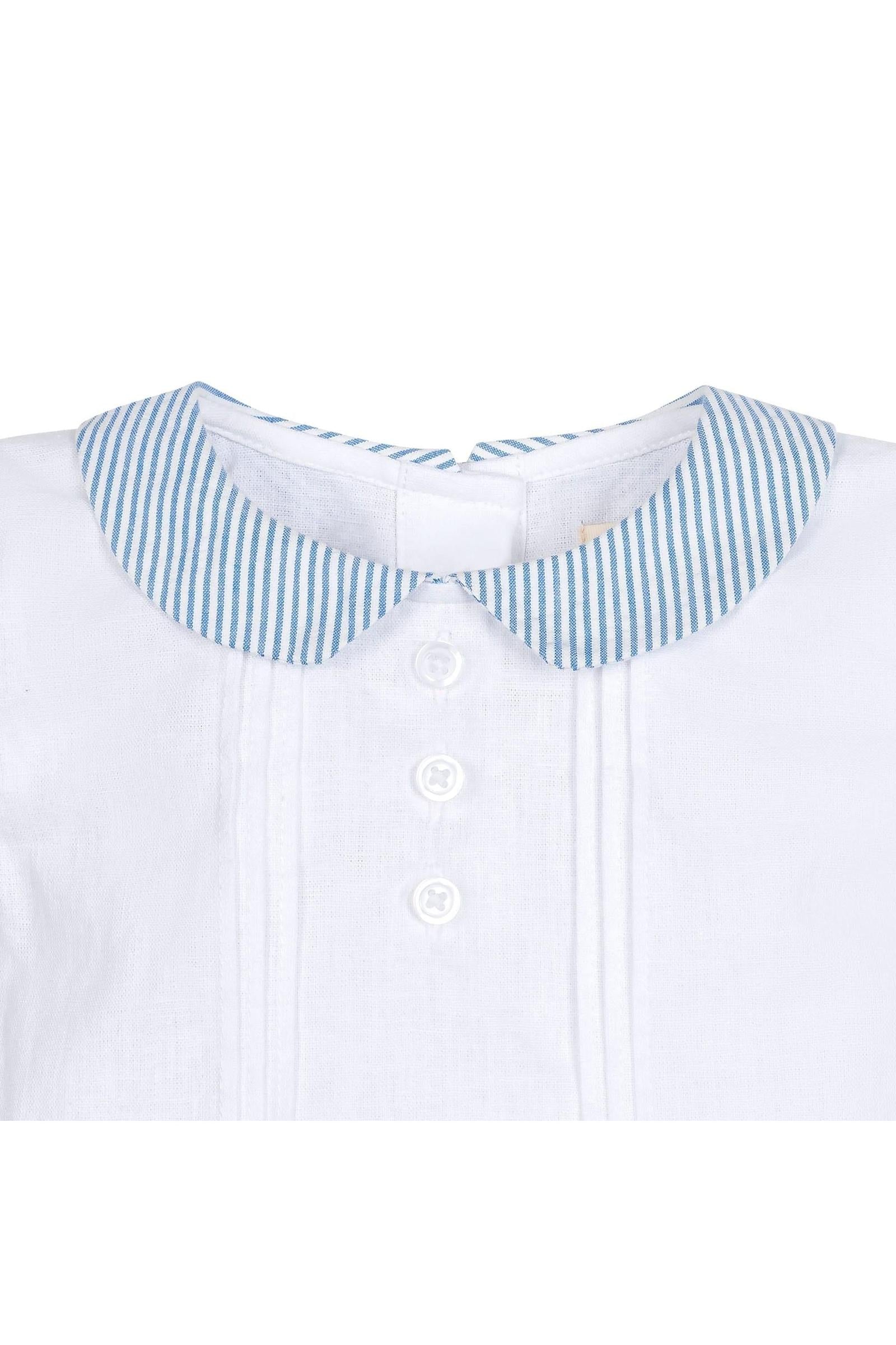 Organic Cotton Peter Pan Shirt and Shorts Set for Baby Boys, Blue