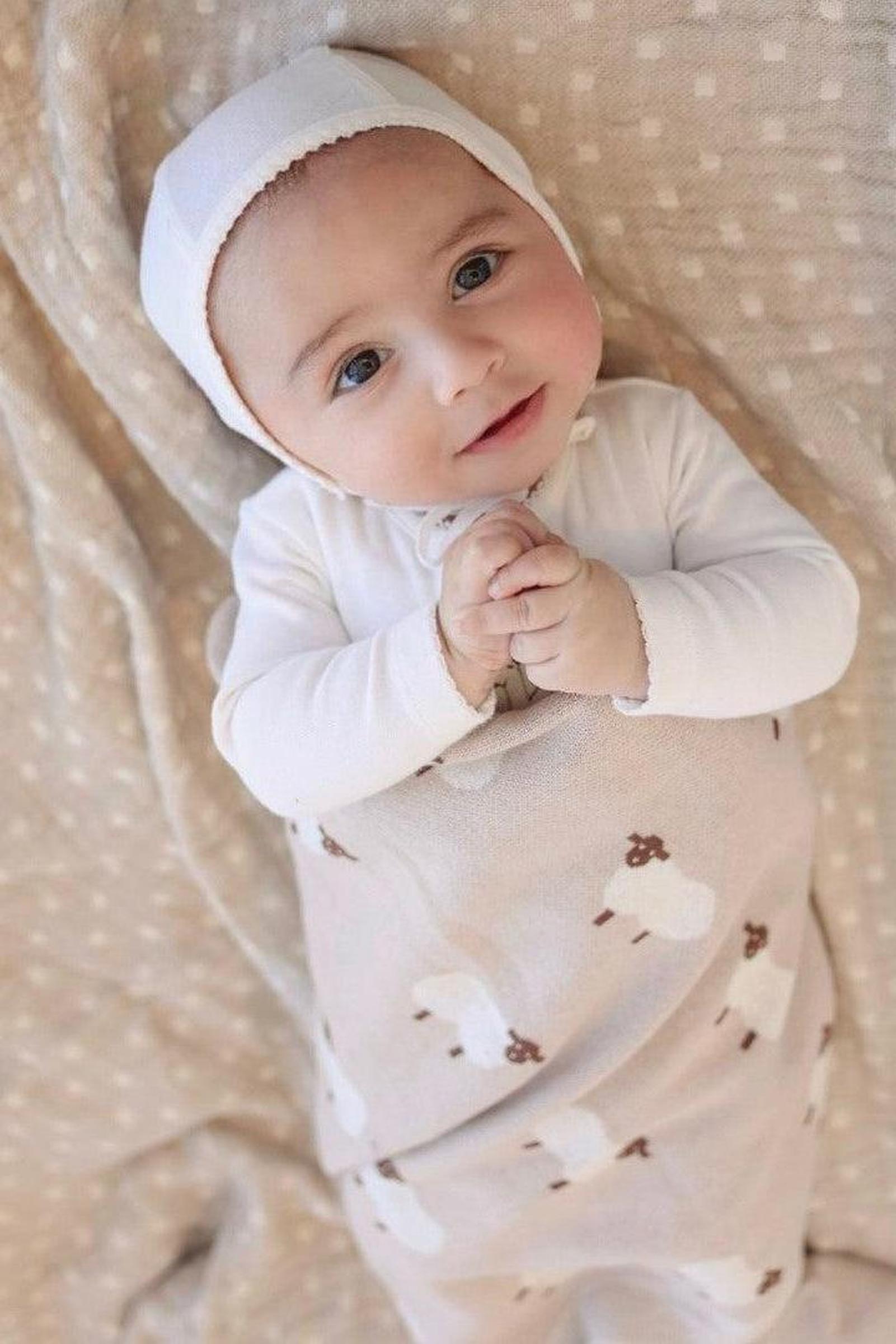 Sheep Knit Luxury Swaddle Blanket, 100% OEKO Tex Pima Cotton