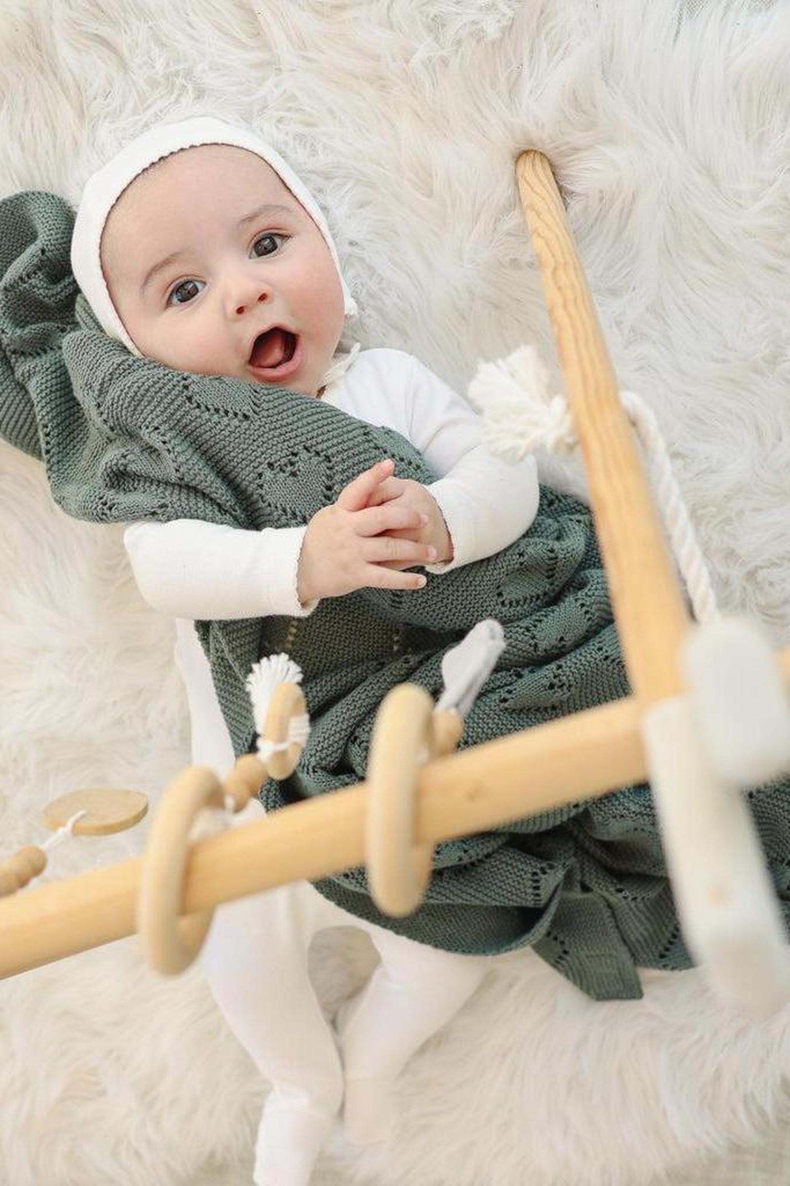 Knit Heart Luxury Swaddle Blanket, 100% OEKO Tex Pima Cotton
