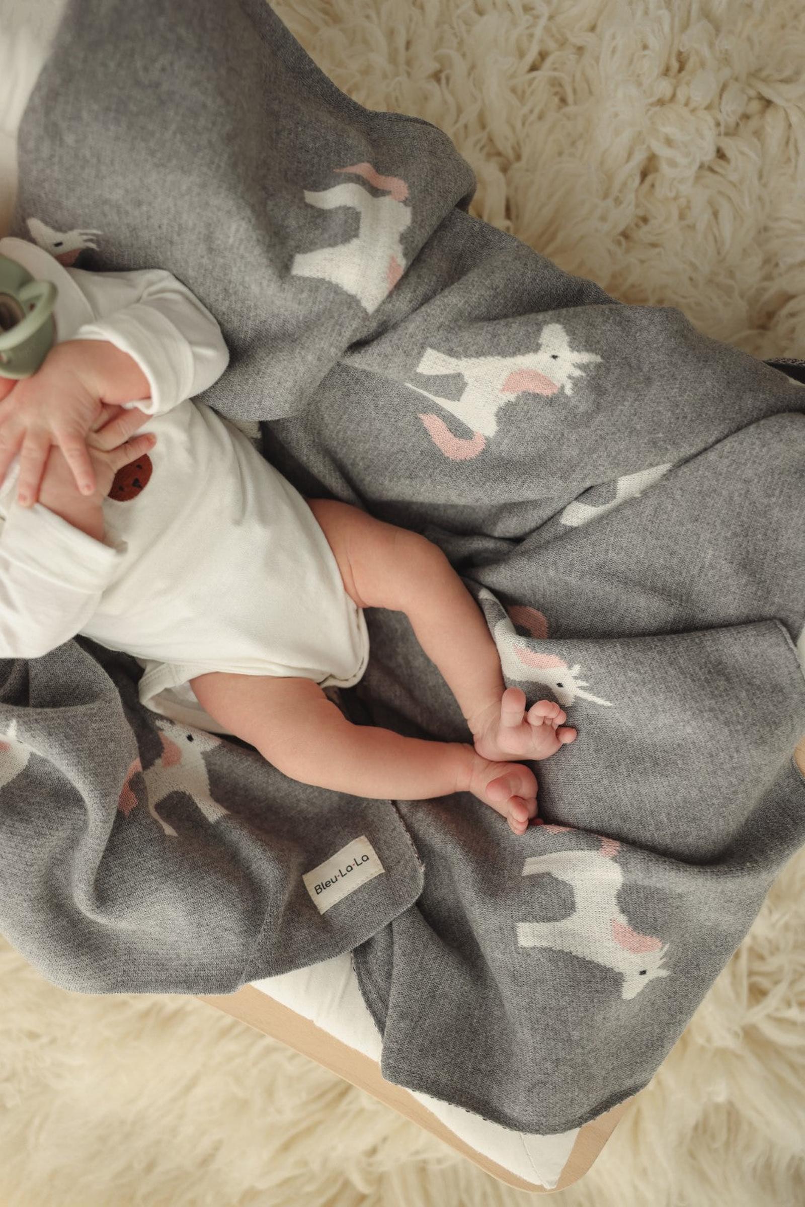 Knit Unicorn Luxury Swaddle Blanket, 100% OEKO Tex Pima Cotton