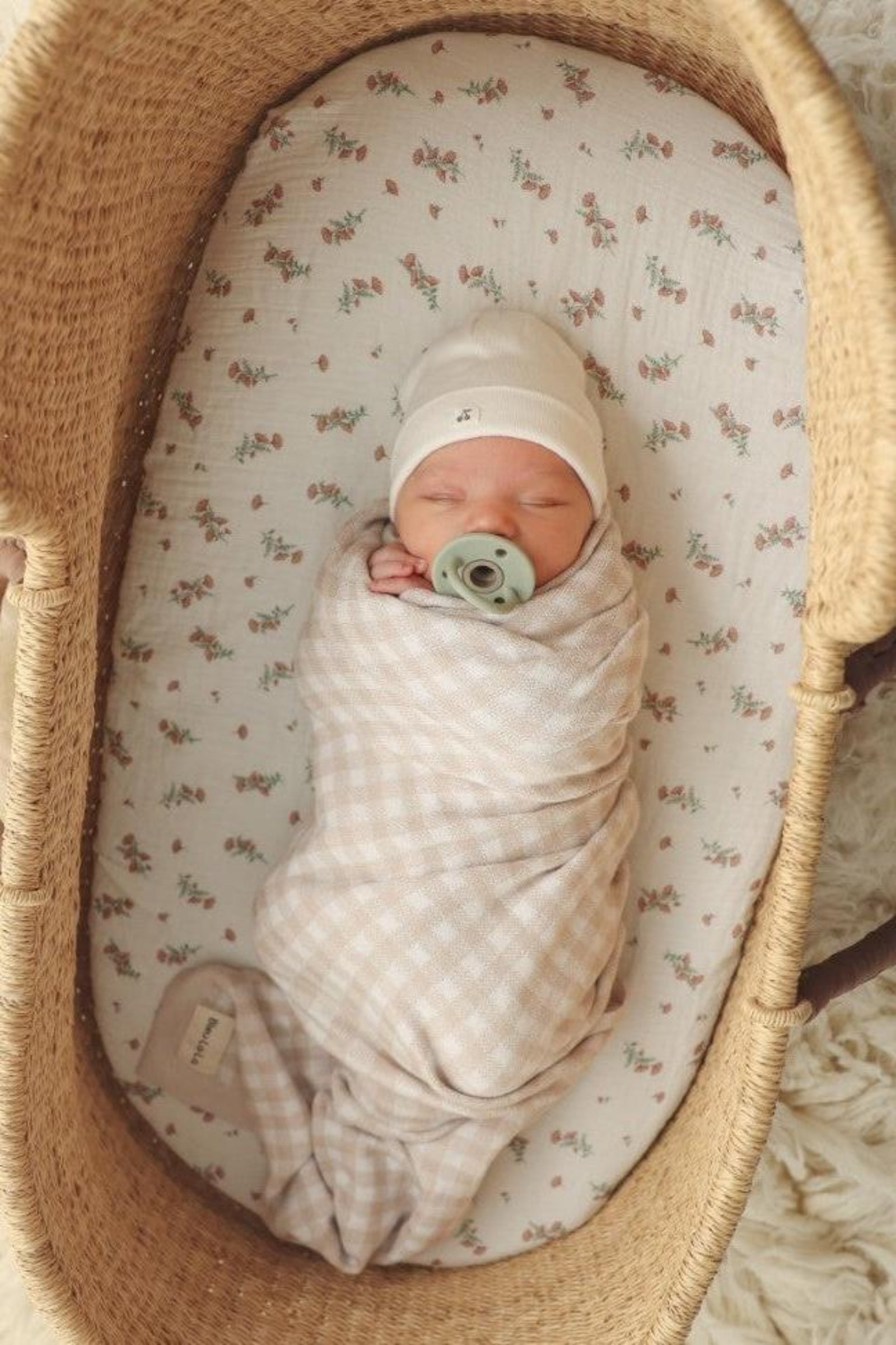 Checkered Knit Luxury Swaddle Blanket, 100% OEKO Tex Pima Cotton
