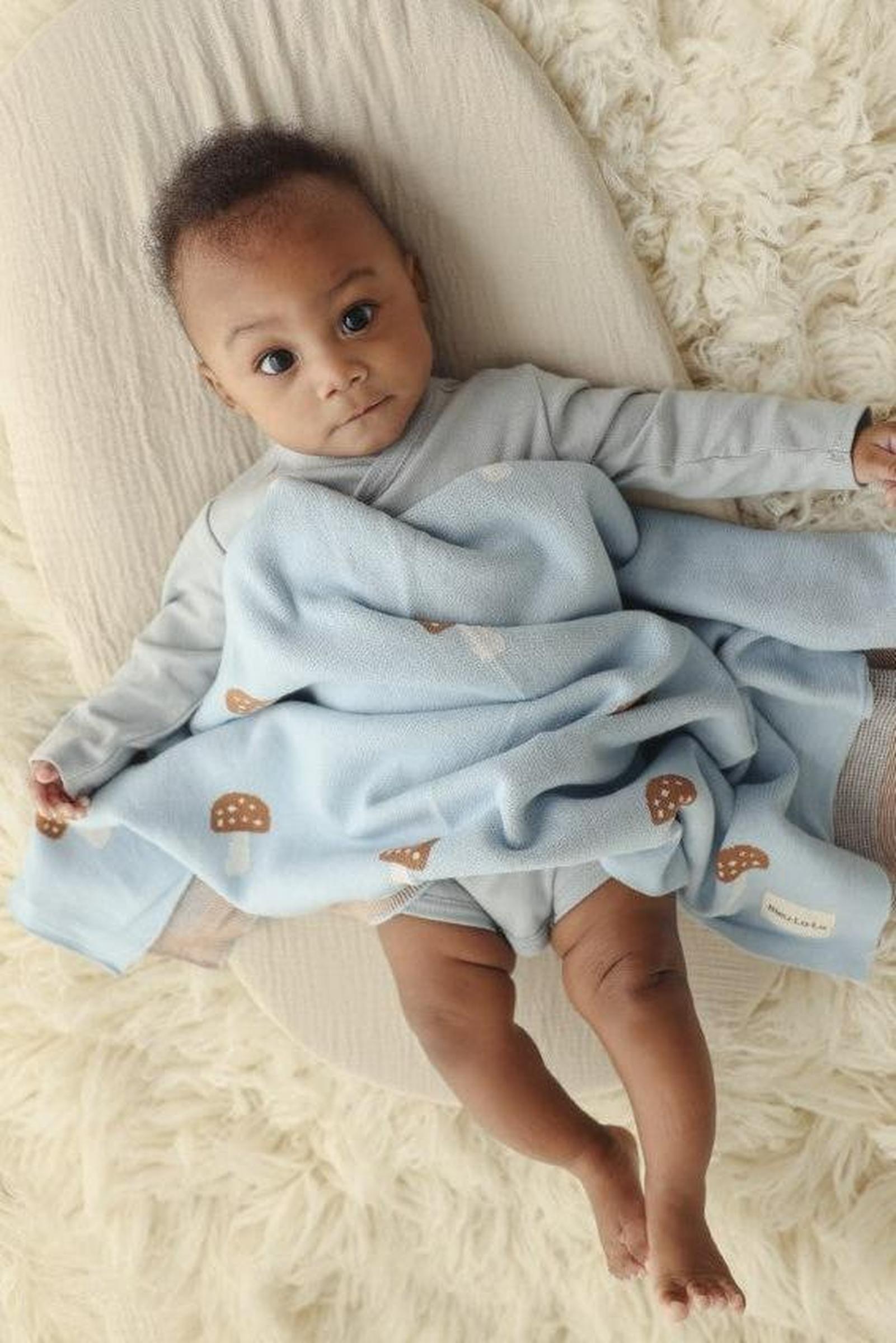 Knit Mushroom Luxury Swaddle Blanket, 100% OEKO Tex Pima Cotton